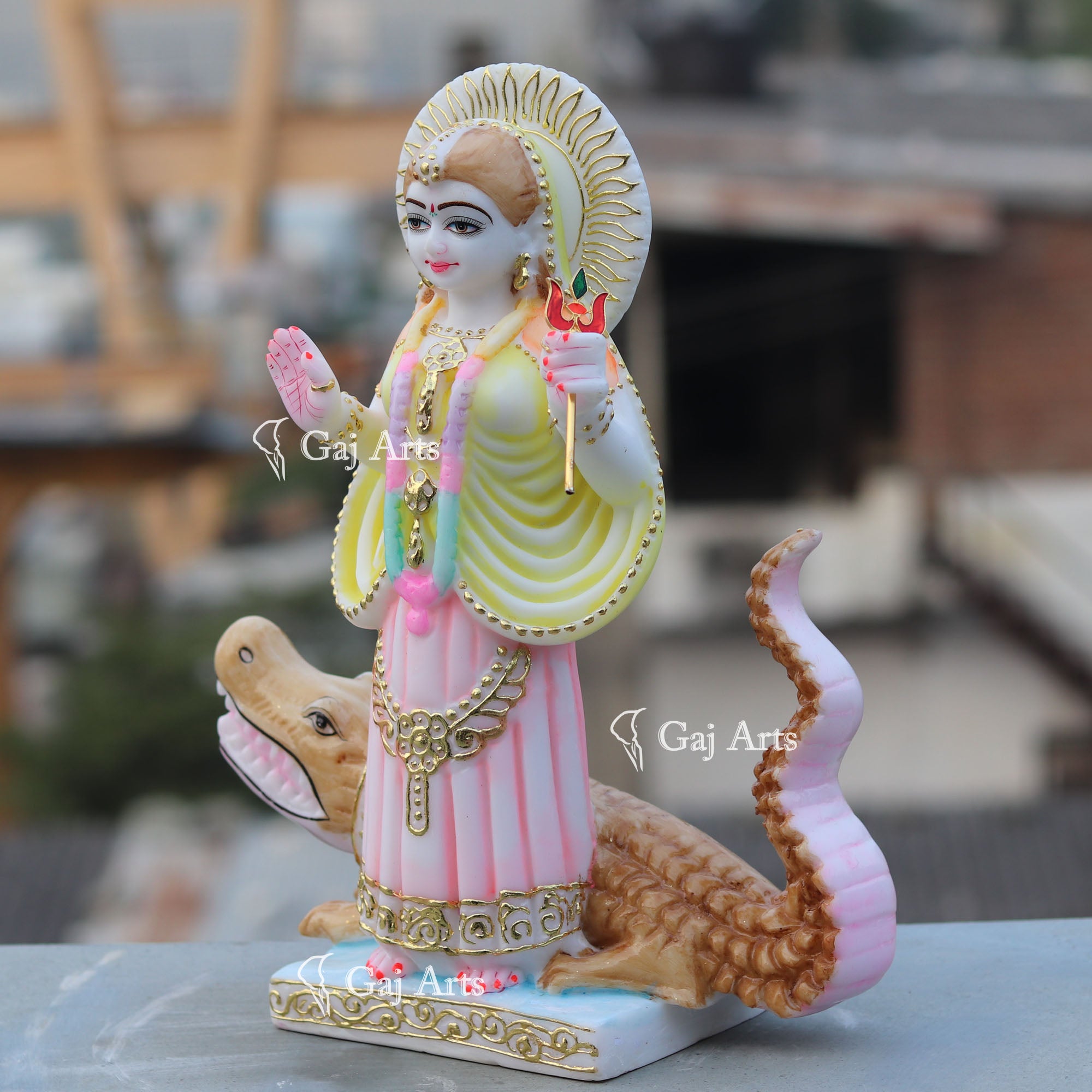 White Marble Khodiyar Maa Idol | 15 Inch