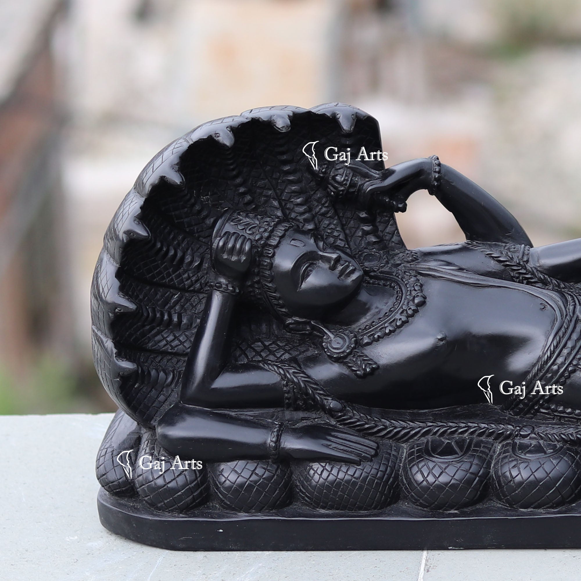 Black Marble Vishnu Ji Statue | 18 Inch