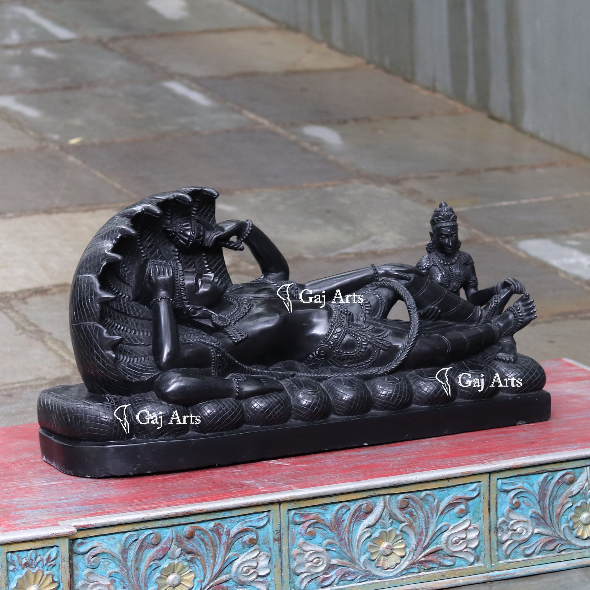Black Marble Vishnu Ji Statue | 30 Inch