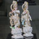 White Marble Radha Krishna Idol | 21 Inch