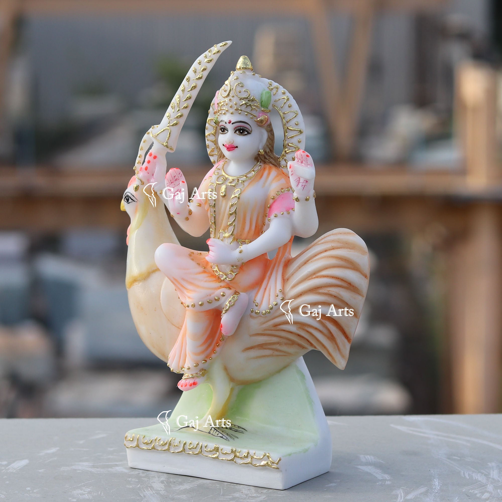 White Marble Bahu Charni Mata Idol | 9 Inch