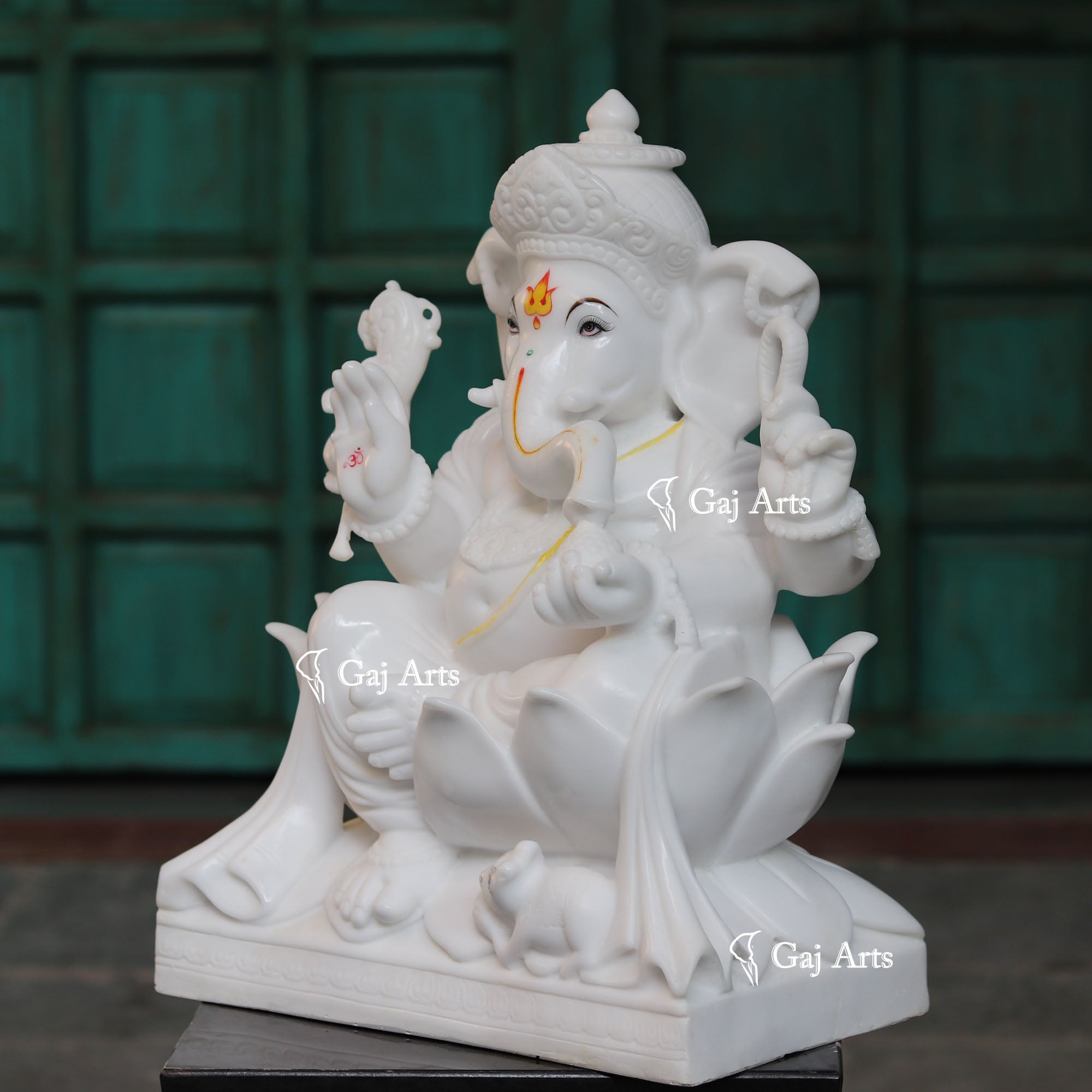 White Marble Ethiopia Ganesh Idol | 24 Inch