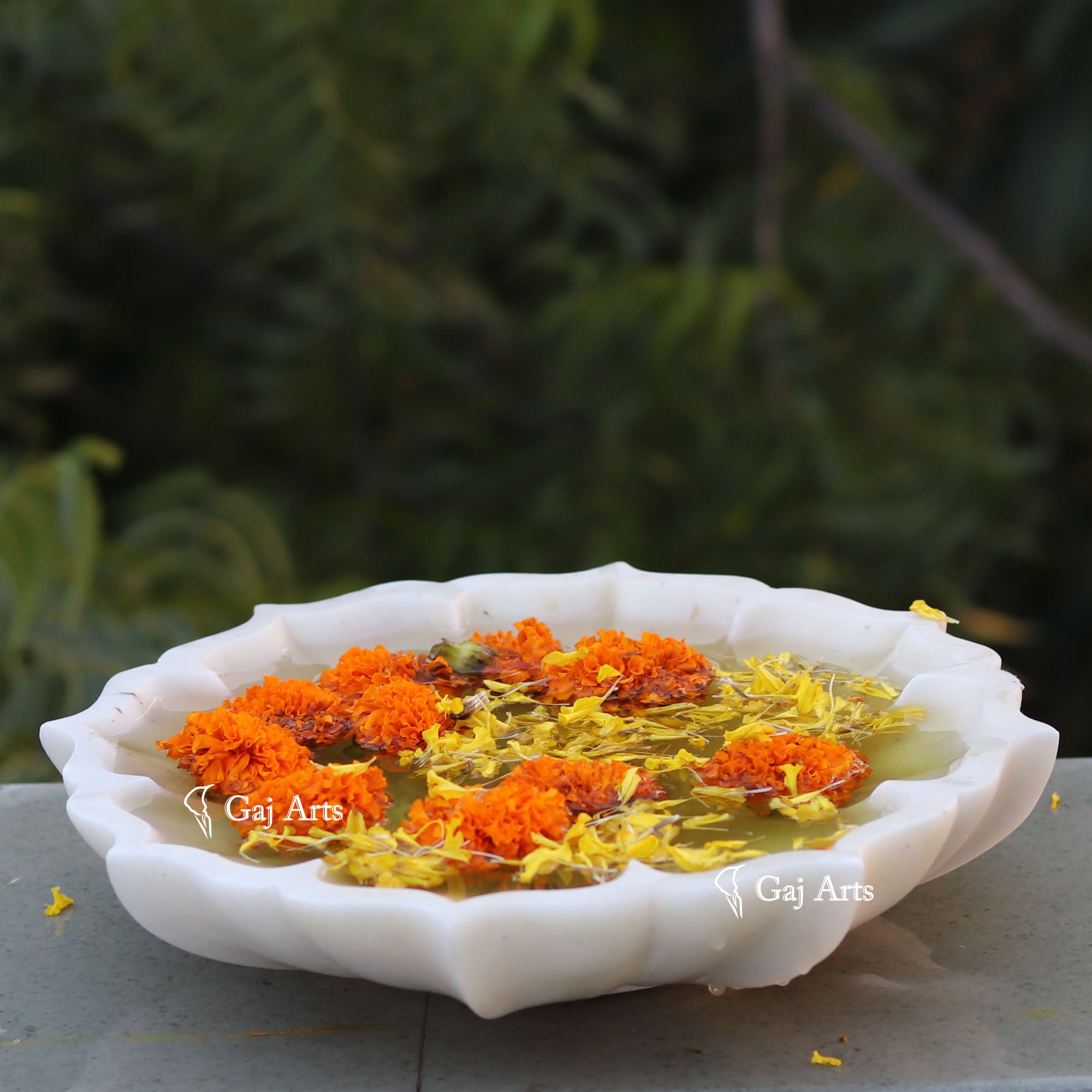 White Marble Handcrafted Center Bowl | 12 Inch
