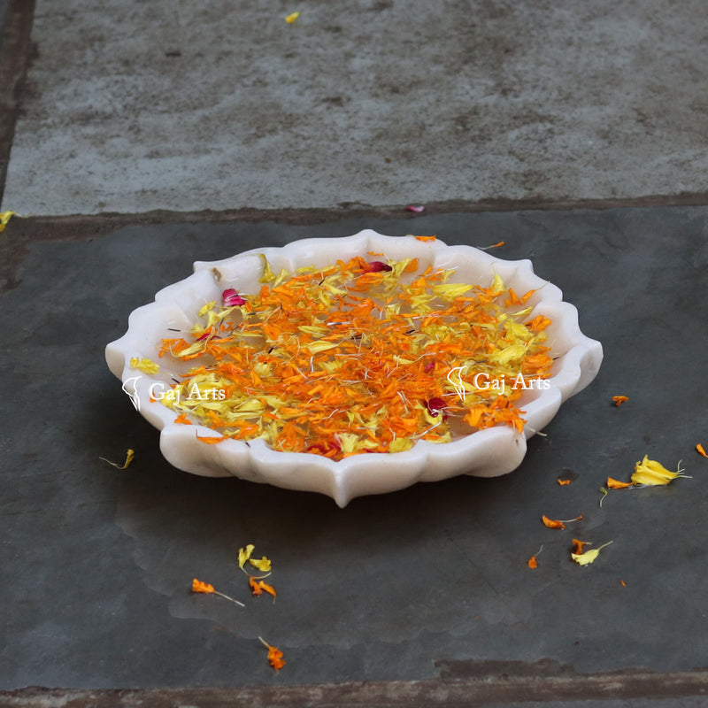 Marble Flower Bowl 12”