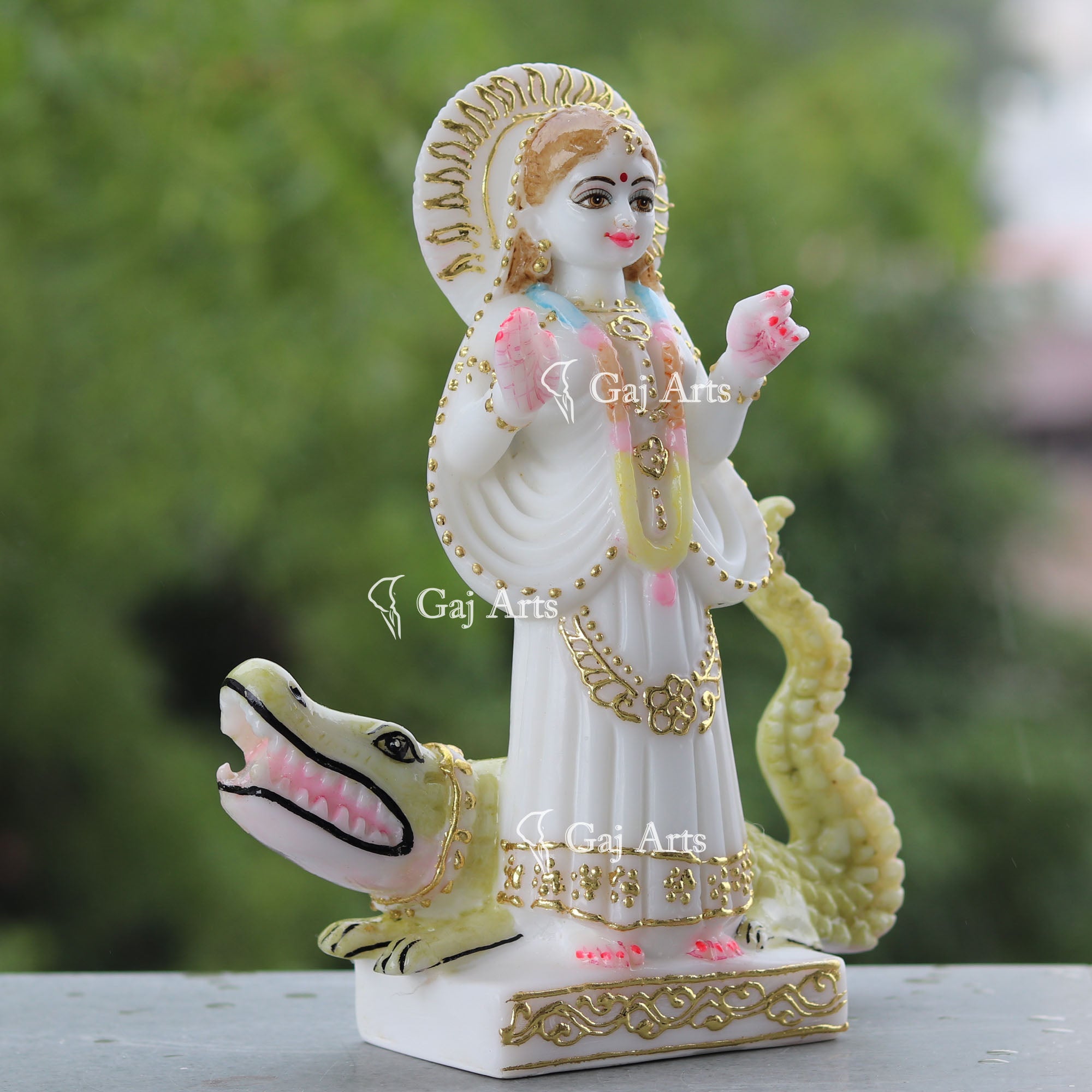 White Marble Khodiyar Maa Idol | 9 Inch