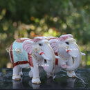 White Ethiopia Marble Elephant Statue | 9 Inch