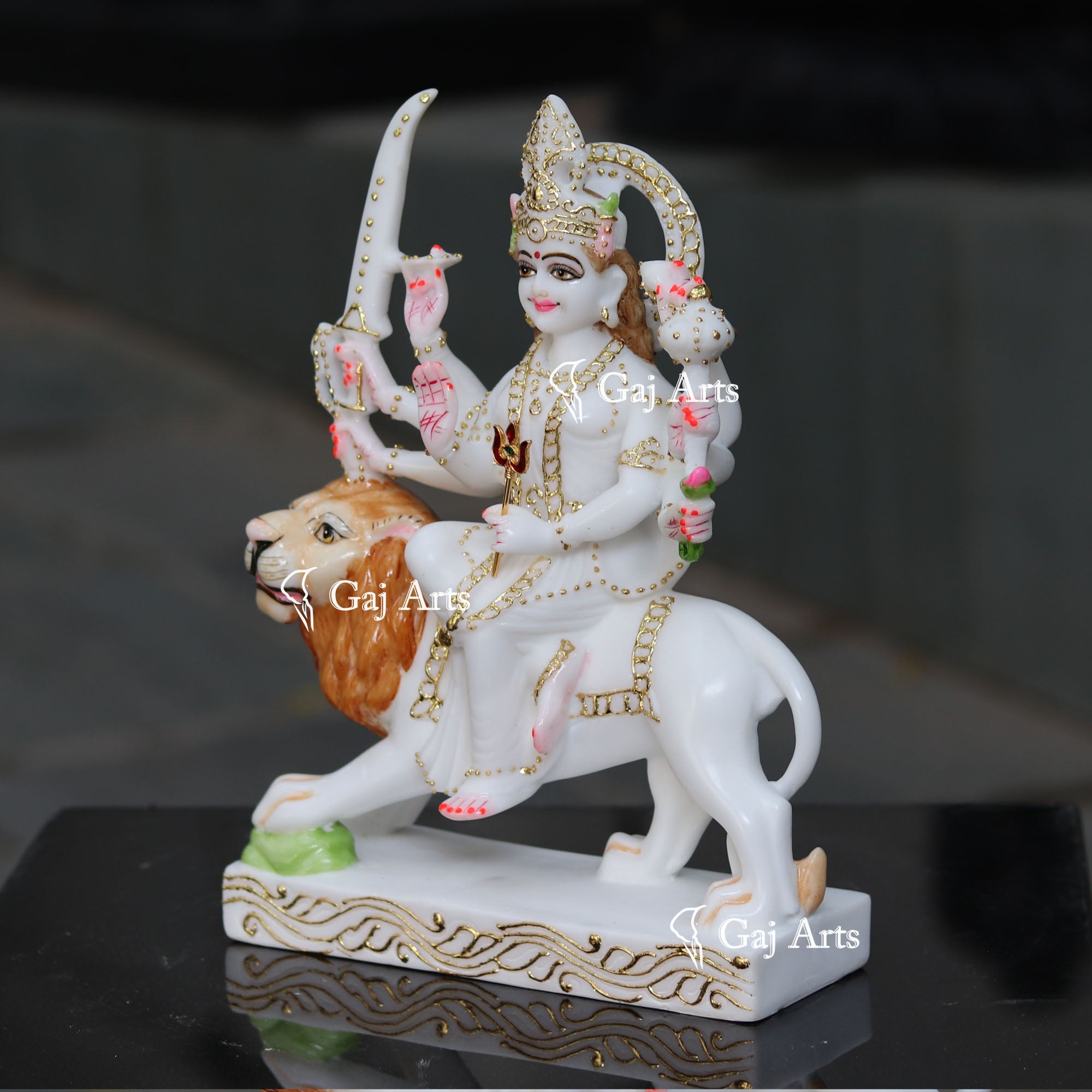 White Marble Durga Maa Idol | 12 Inch