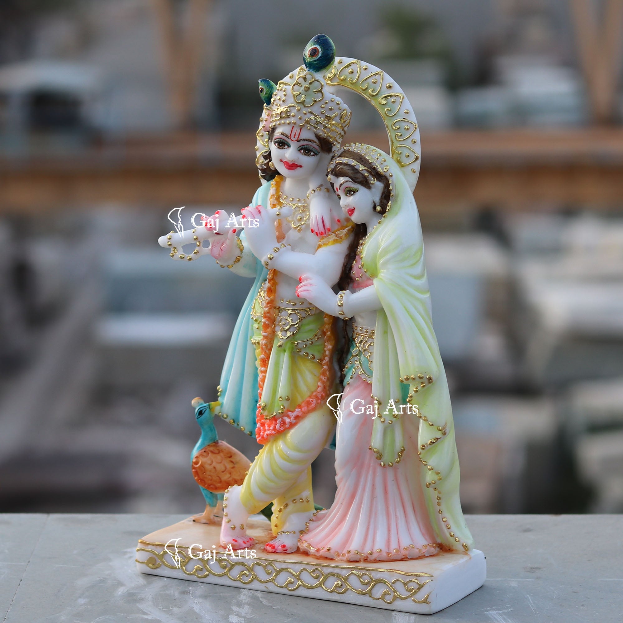 White Marble Ethiopia Radha Krishna Jodi | 12 Inch