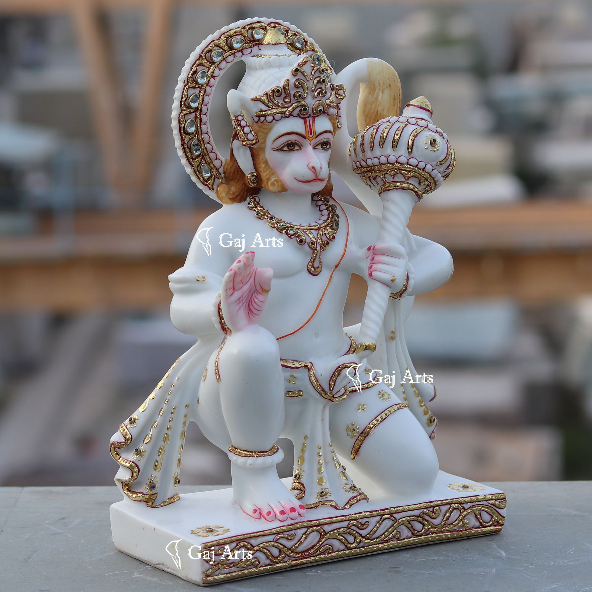 Ethiopia Marble Hanuman Ji Idol | 12 Inch