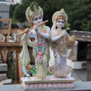 White Marble Ethiopia Radha Krishna Jodi Idol | 27 Inch