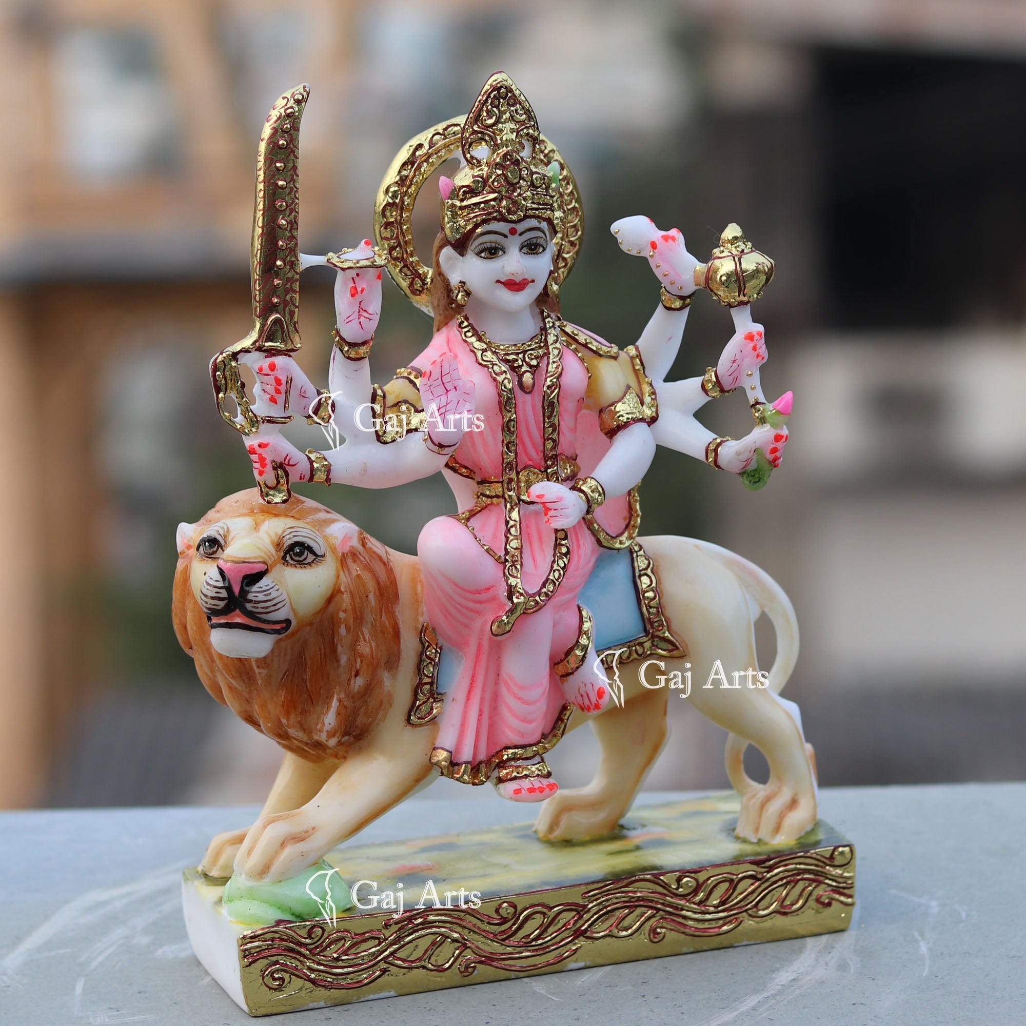 Marble Durga Mata Statue | 9 Inch