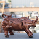 Marble Powder Bull Statue / 12 Inch
