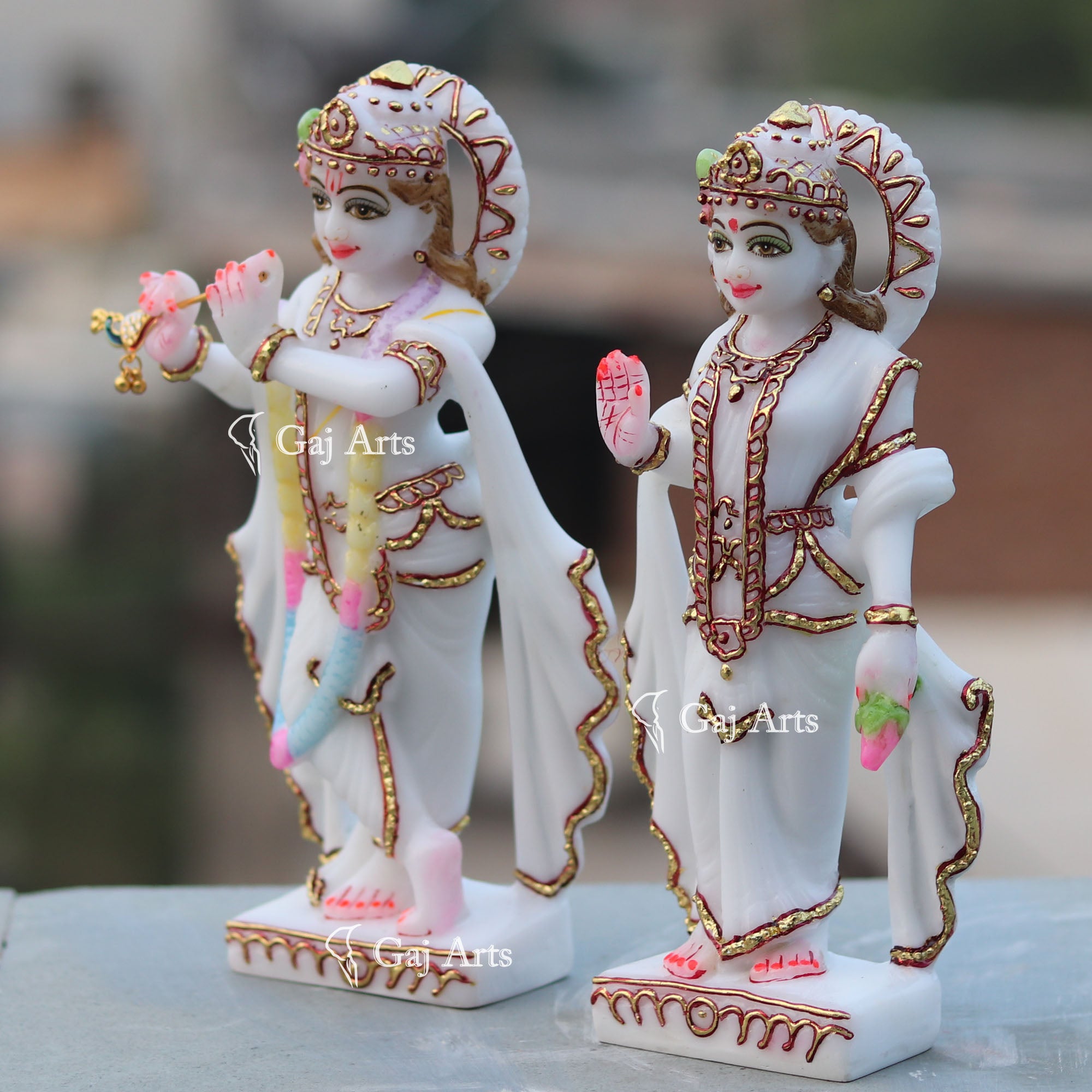 Marble Ethiopia Radha Krishna Jodi | 9 Inch