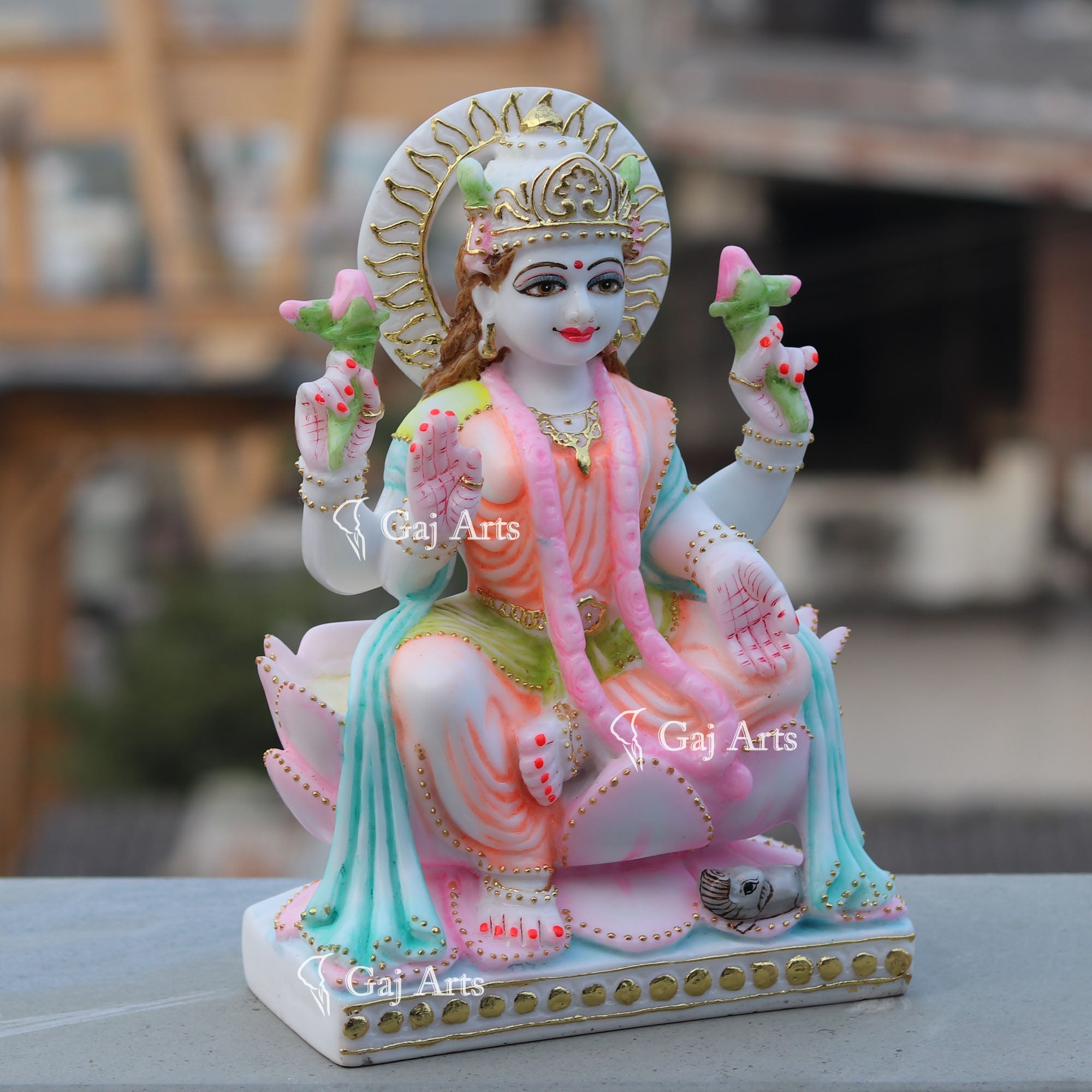 White Marble Laxmi Mata Statue | 12 Inch