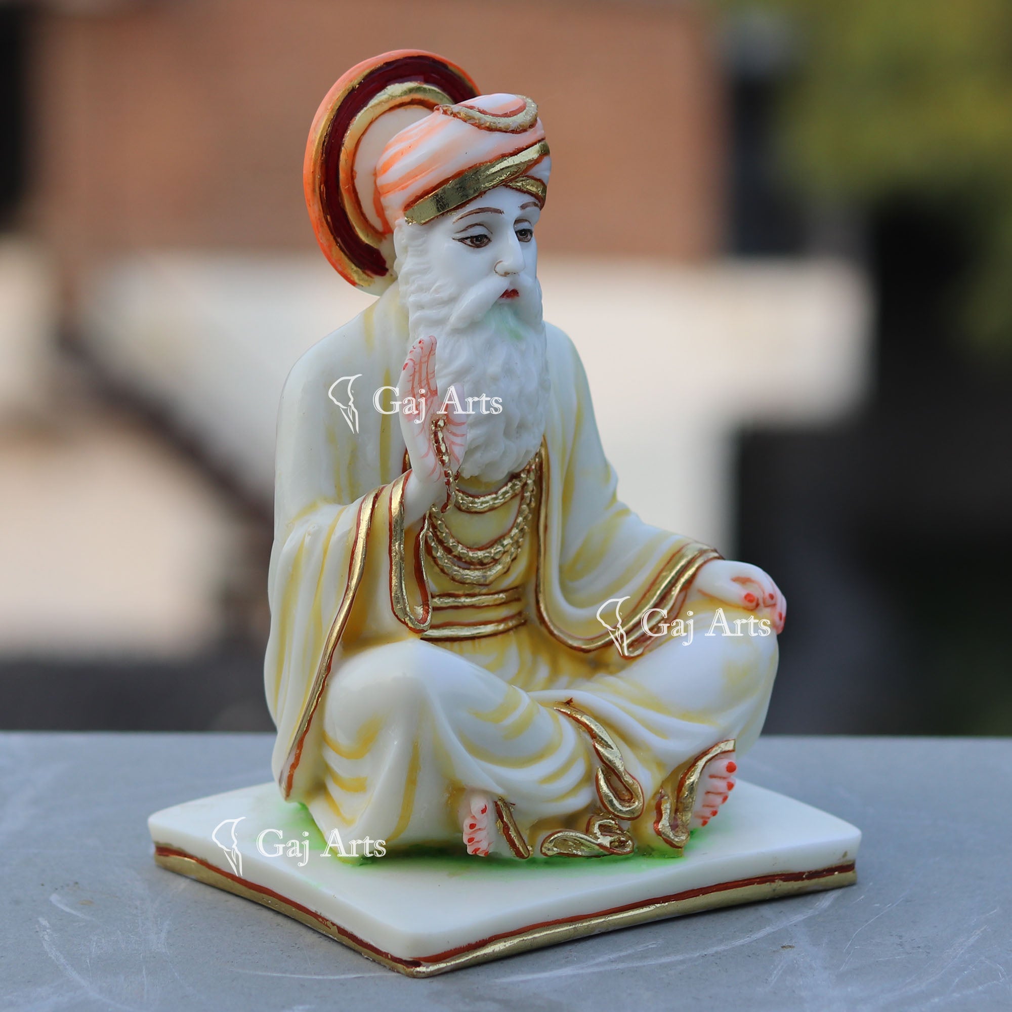 Korean Marble Guru Nanak Dev Ji Idol | 8 Inch