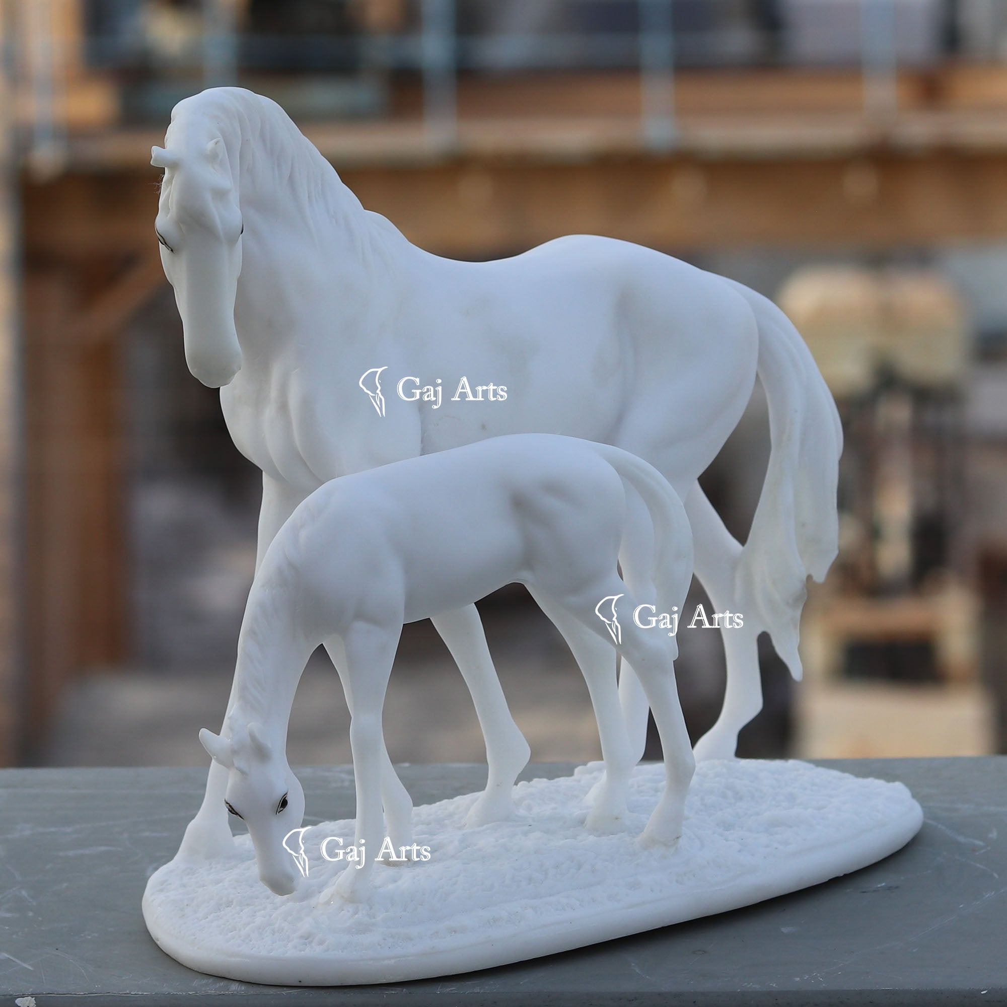 Marble Horse Statue | 10 Inch