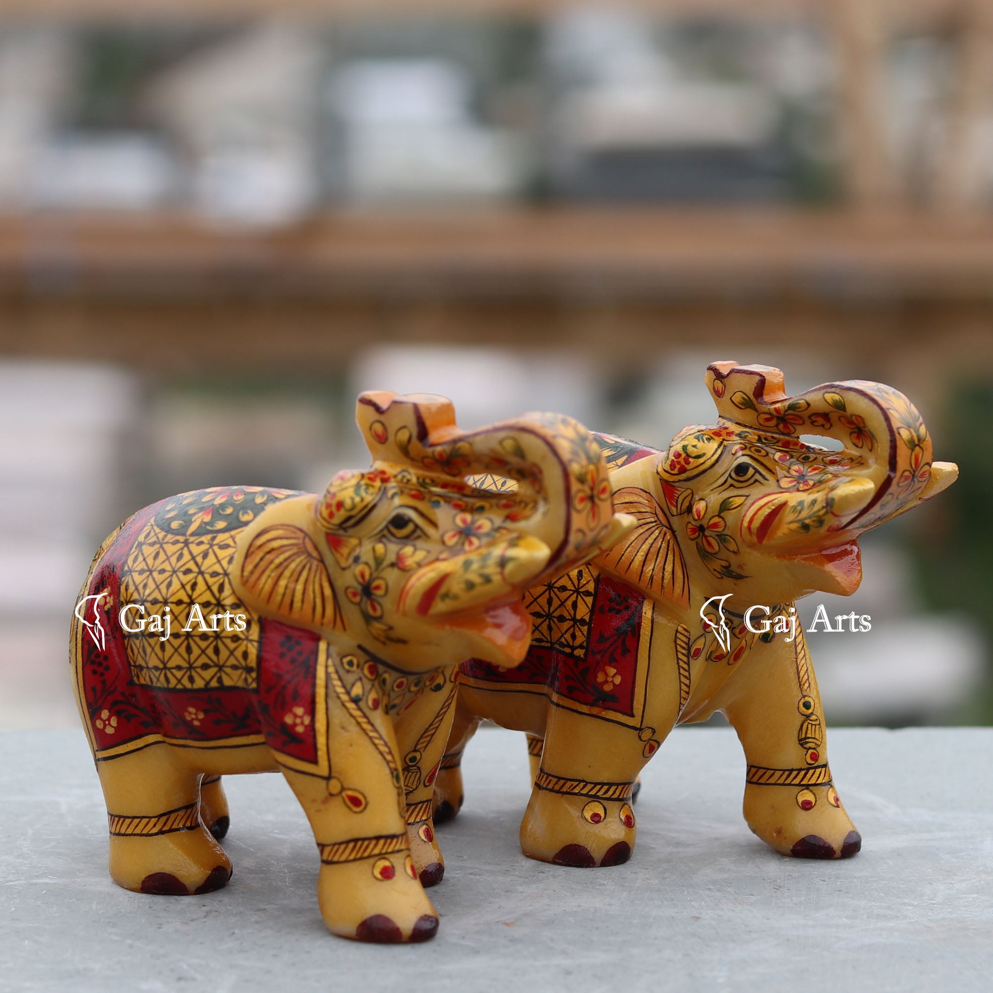 White Marble Elephant Statue | 5 Inch