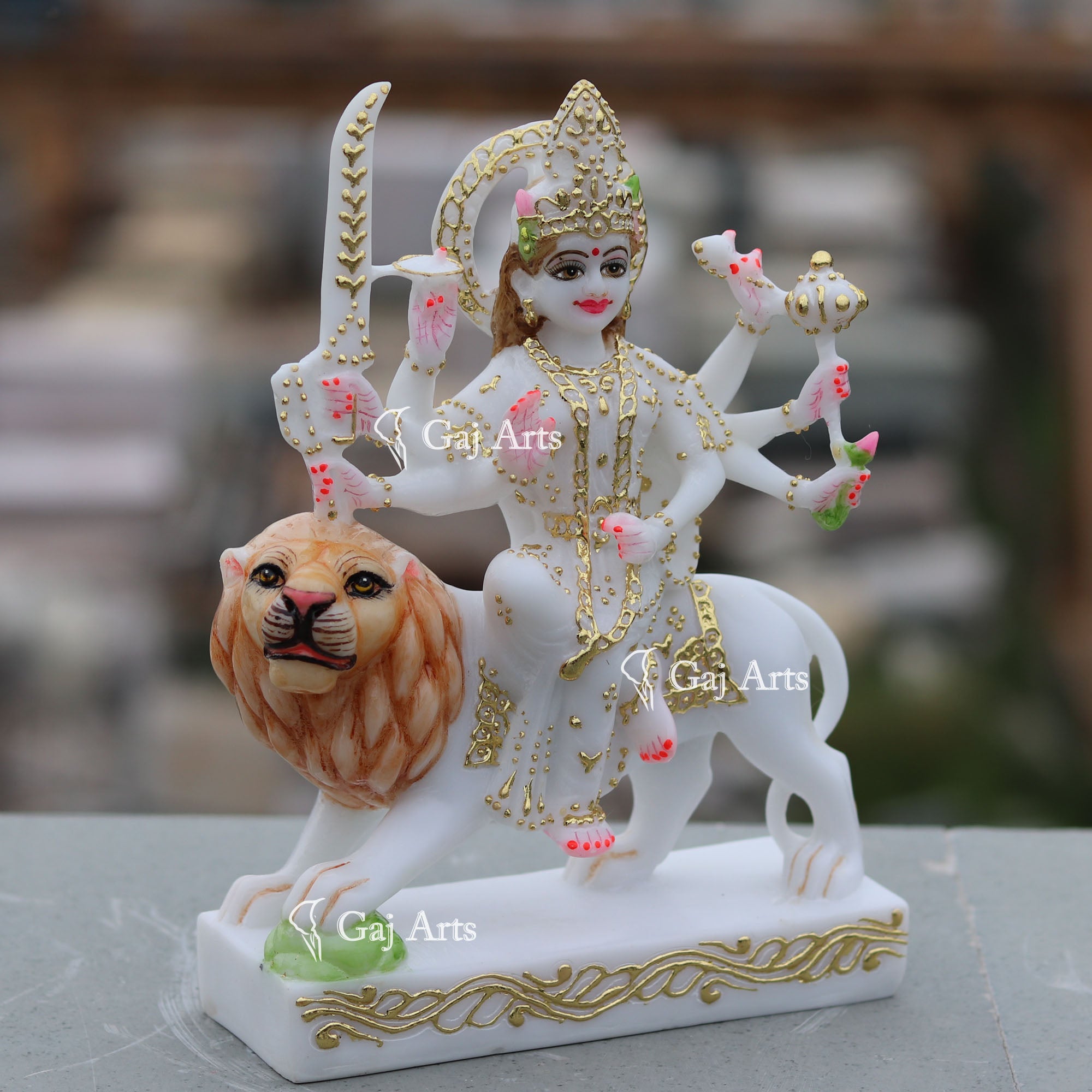 Marble Durga Mata Statue | 9 Inch