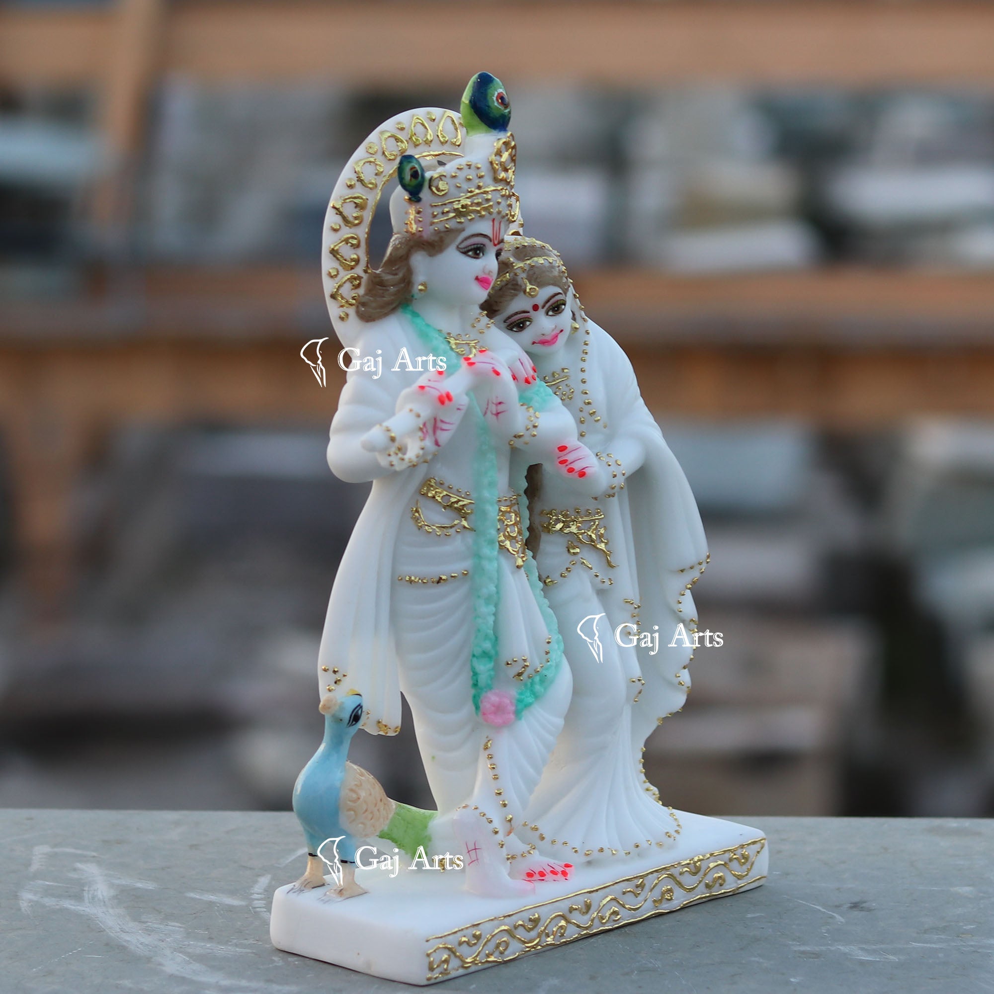 White Marble Ethiopia Radha Krishna Jodi | 12 Inch