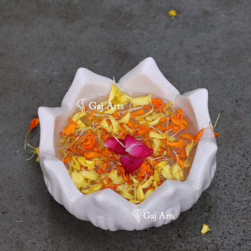 Marble Flower Bowl 6"