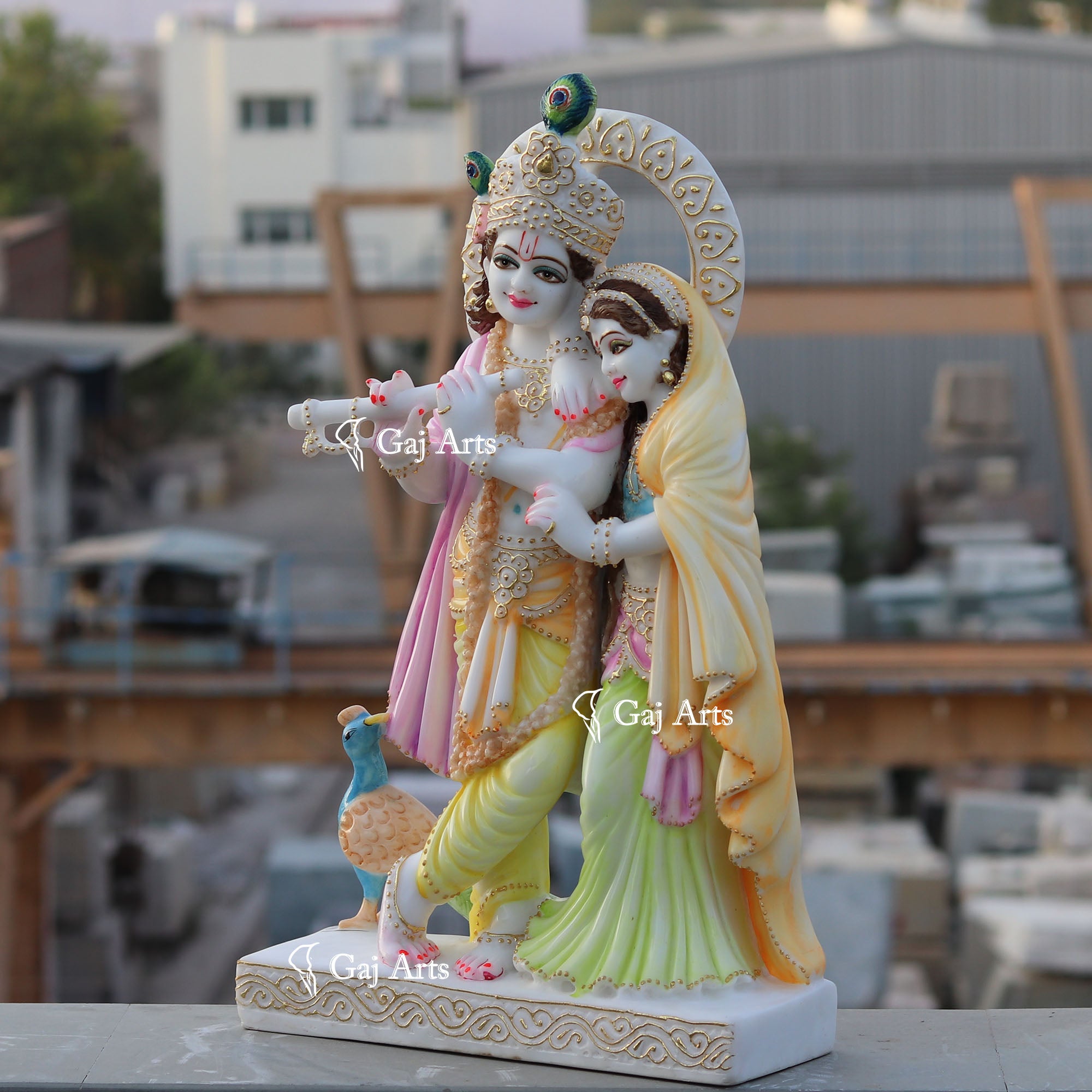White Marble Ethiopia Radha Krishna Idol | 24 Inch