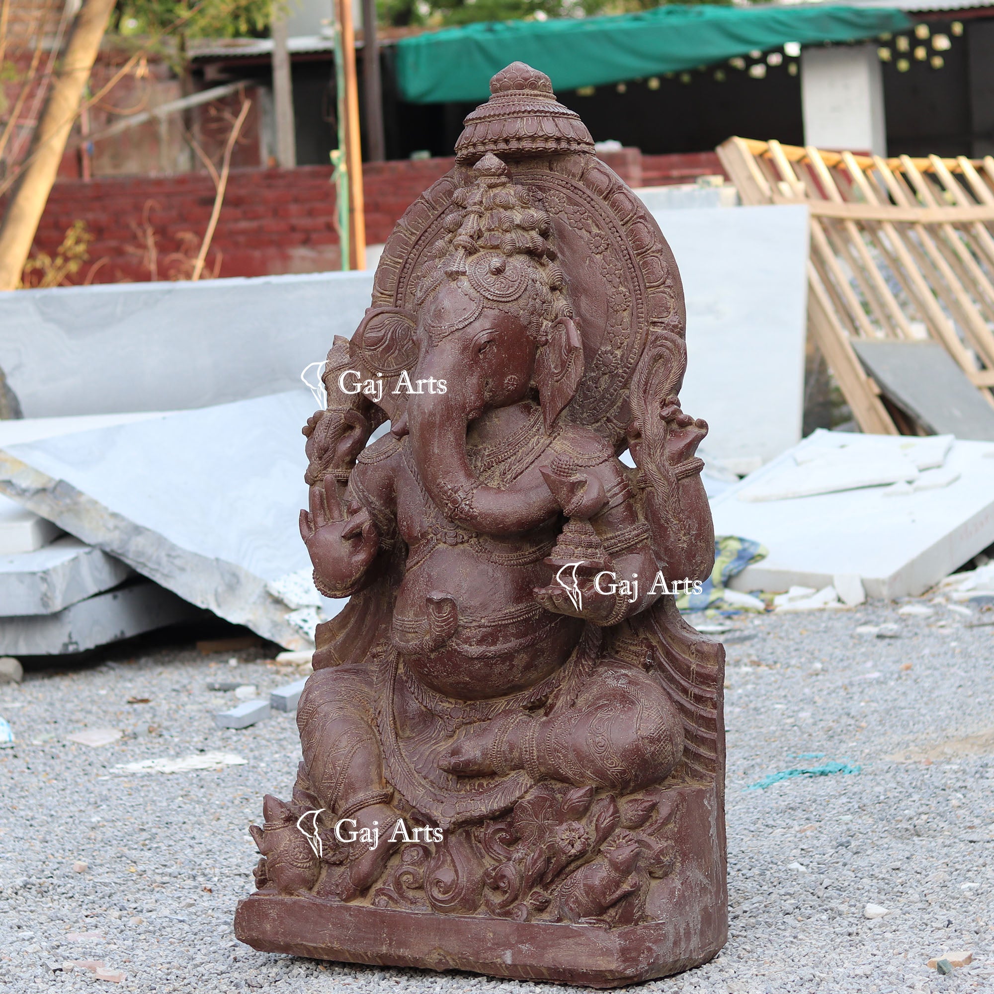 Sandstone Ganesh Statue | 60 Inch