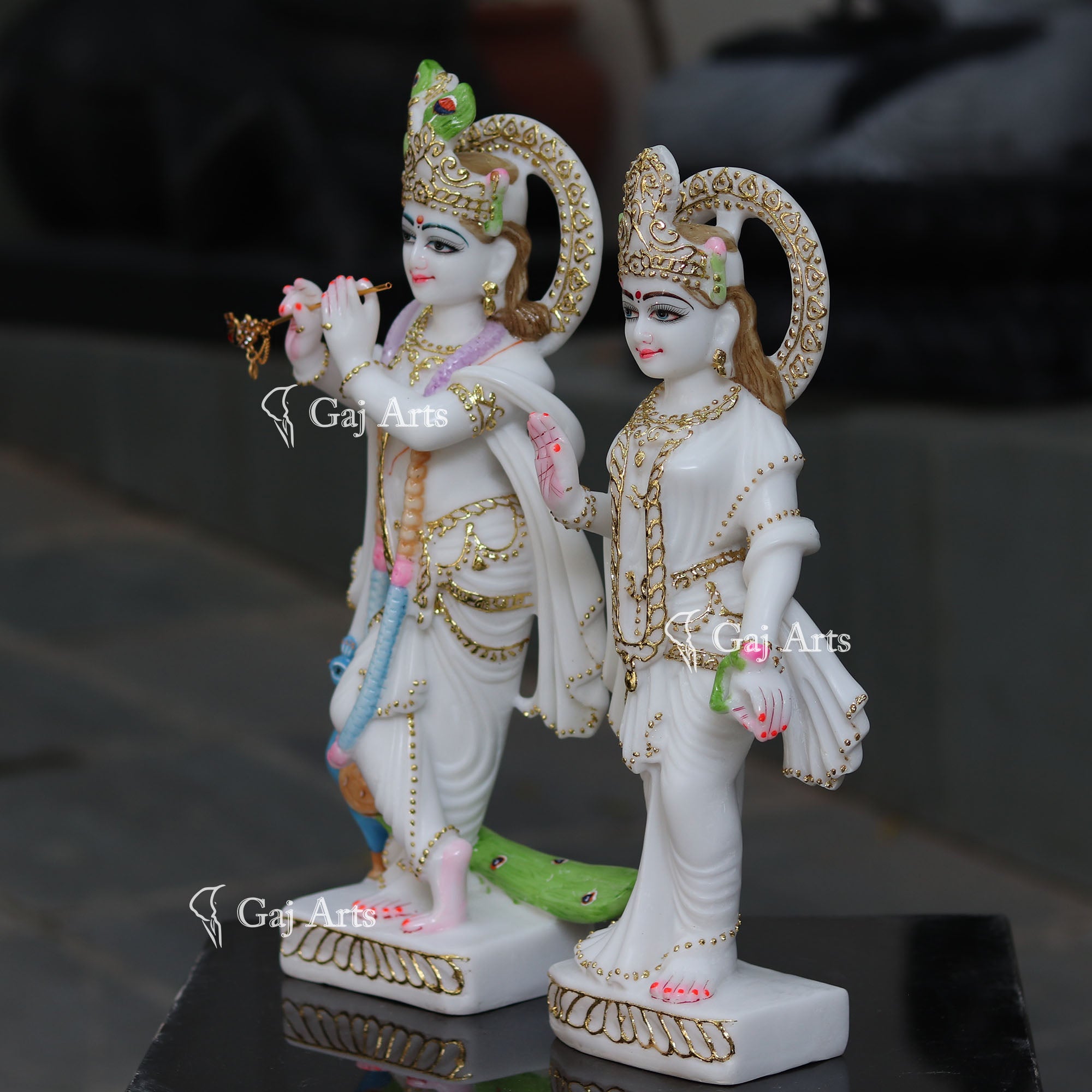 White Marble Radha Krishna Idol | 18 Inch