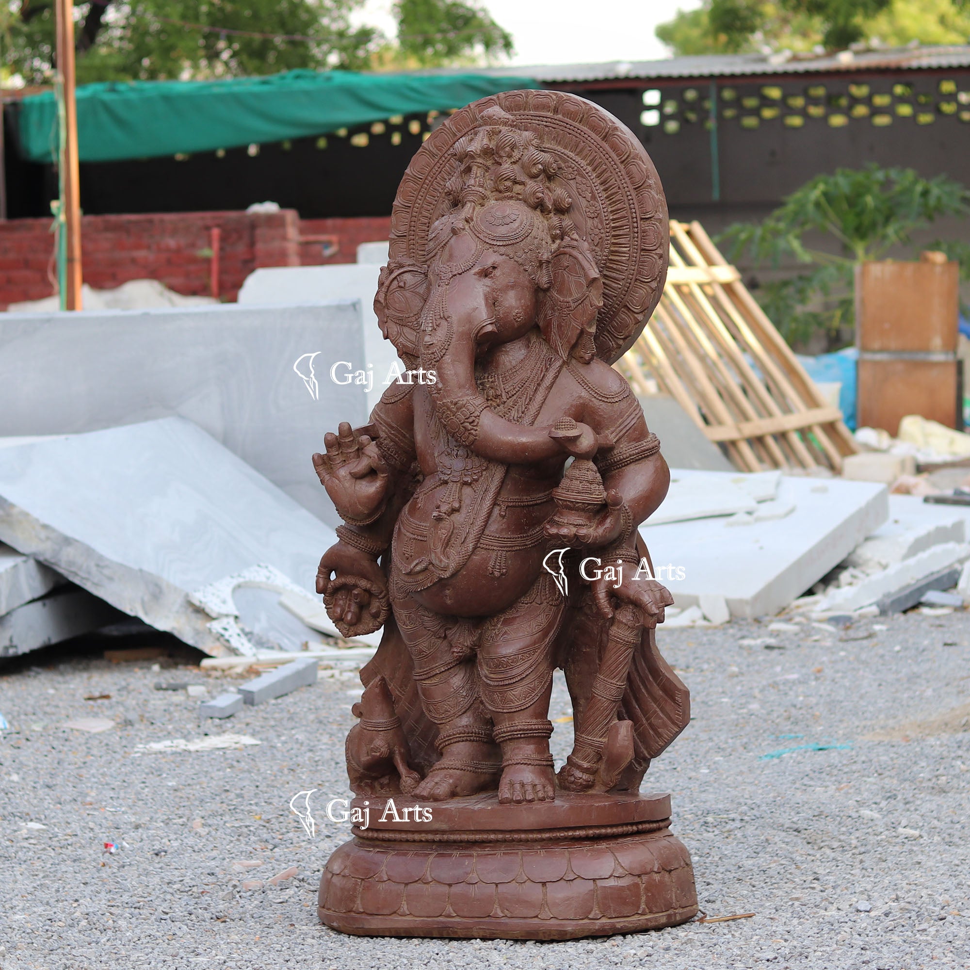 Sandstone Ganesh Statue | 60 Inch