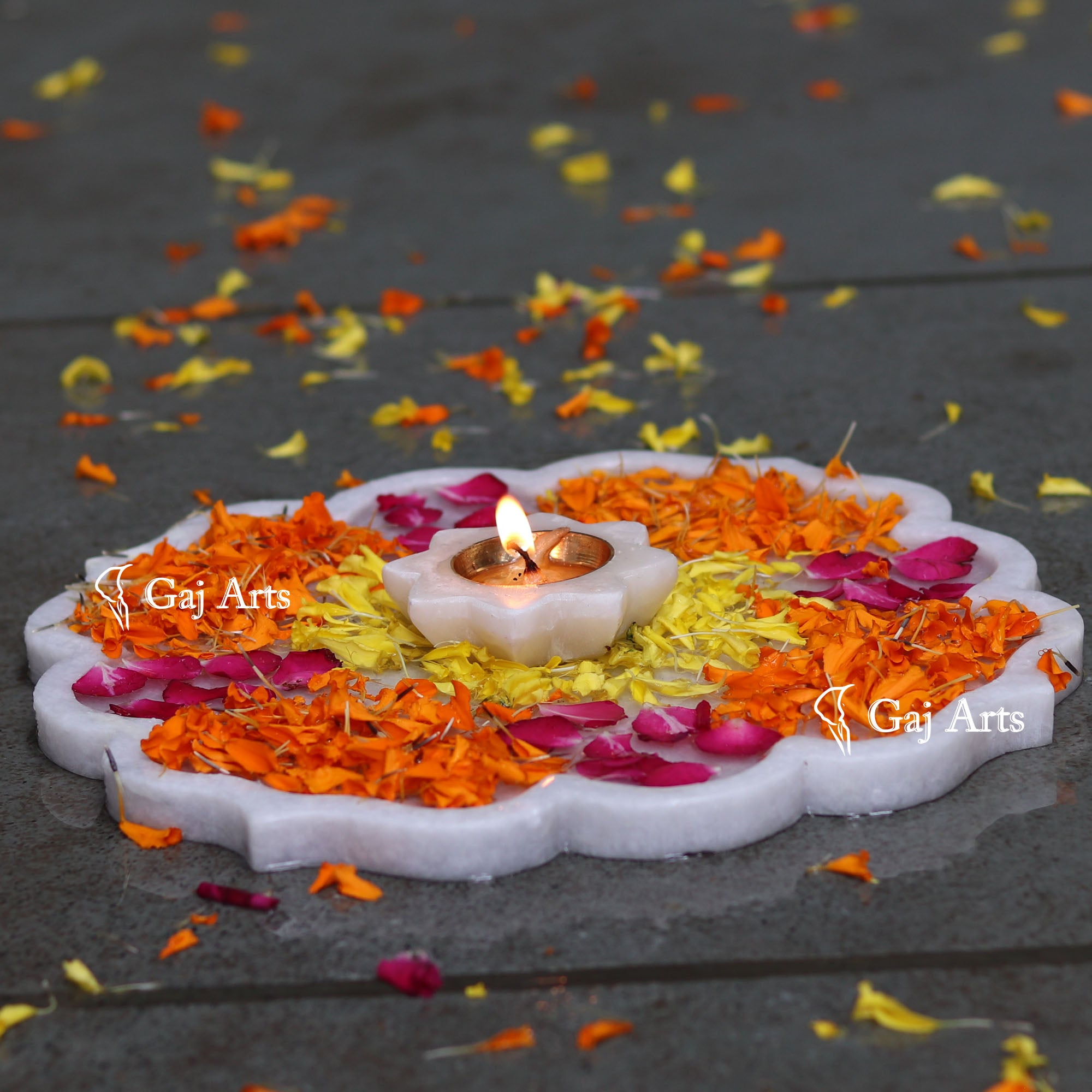 White Marble Signature Flower Bowl | 12 Inch