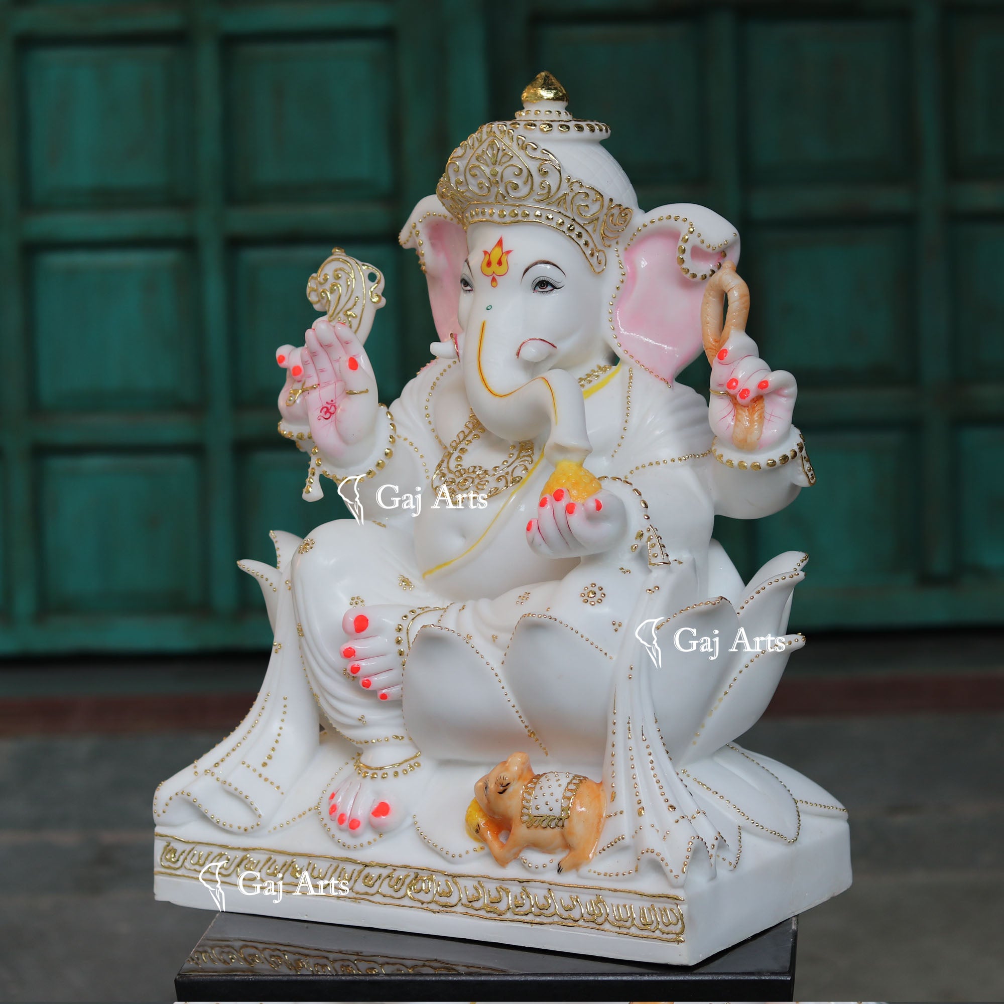 White Marble Ethiopia Ganesh Idol | 24 Inch