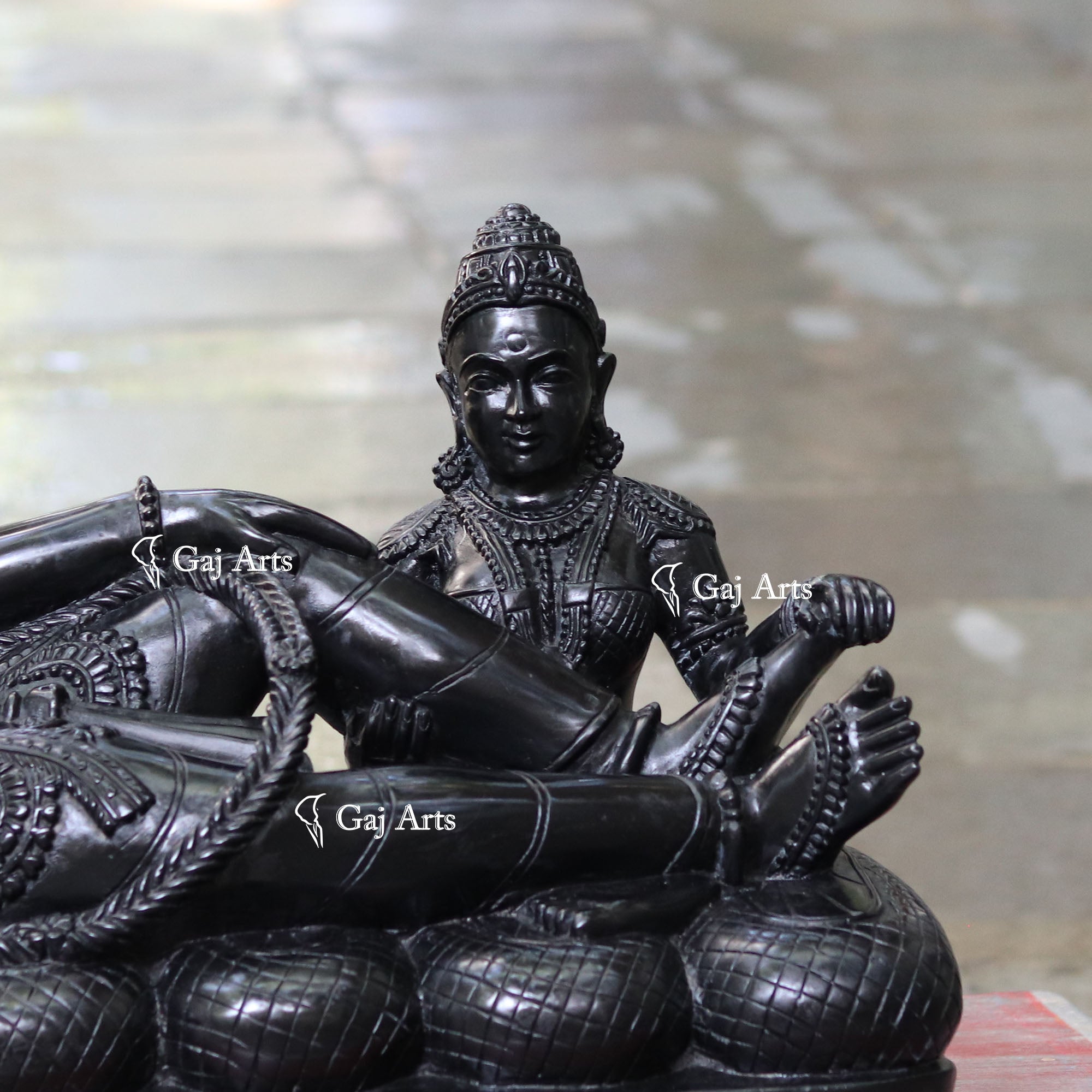 Black Marble Vishnu Ji Statue | 36 Inch