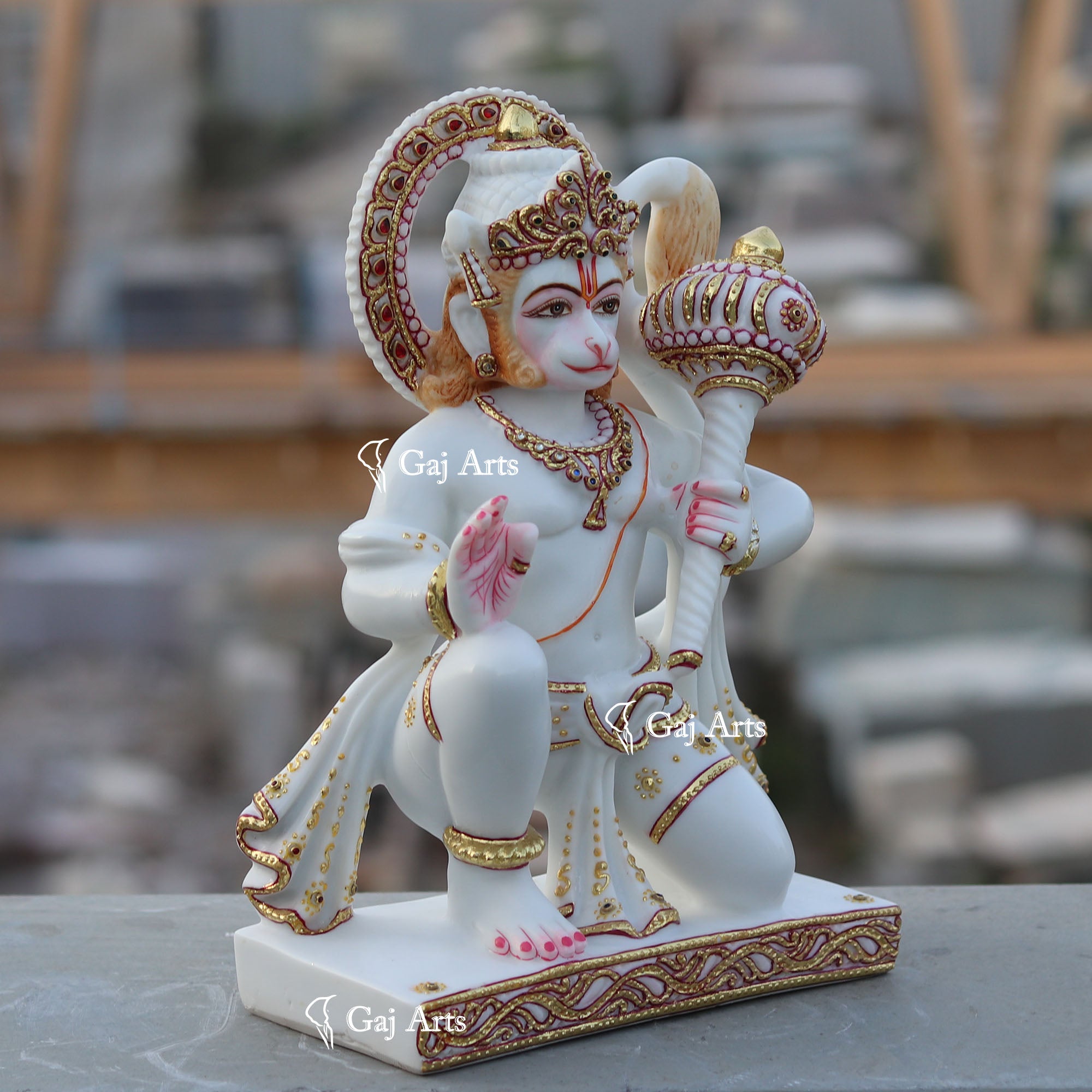 Ethiopia Marble Hanuman Ji Idol | 12 Inch