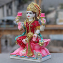Handcrafted White Marble Lakshmi Maa Idol | 15 Inch