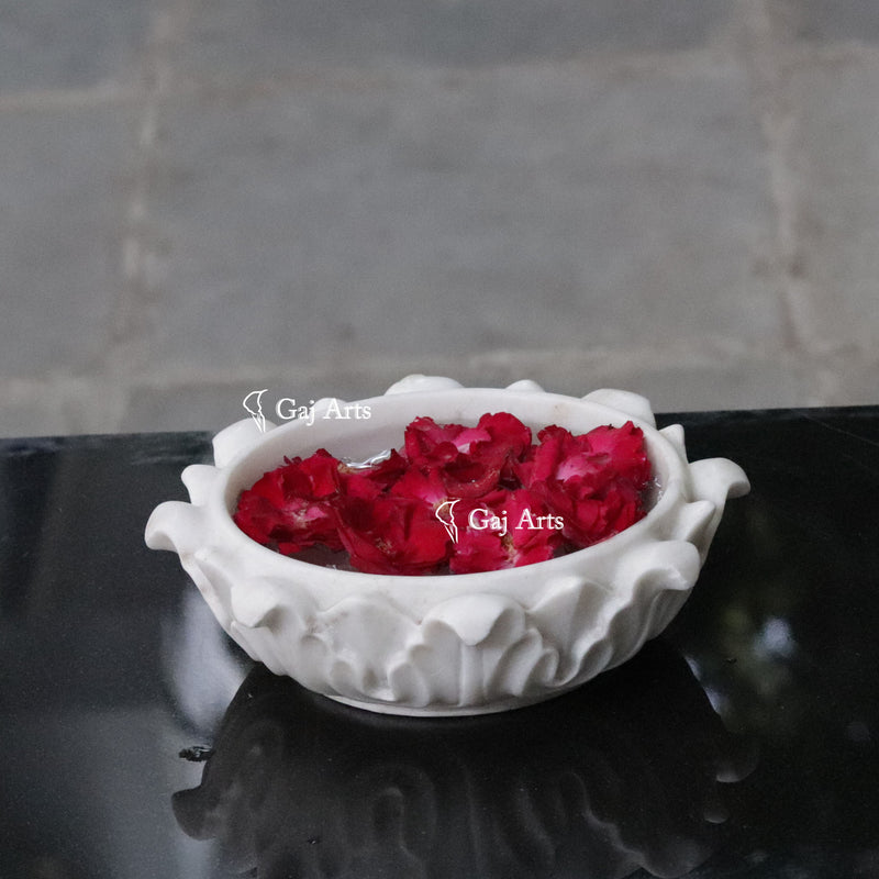 Marble Flower Bowl 9”