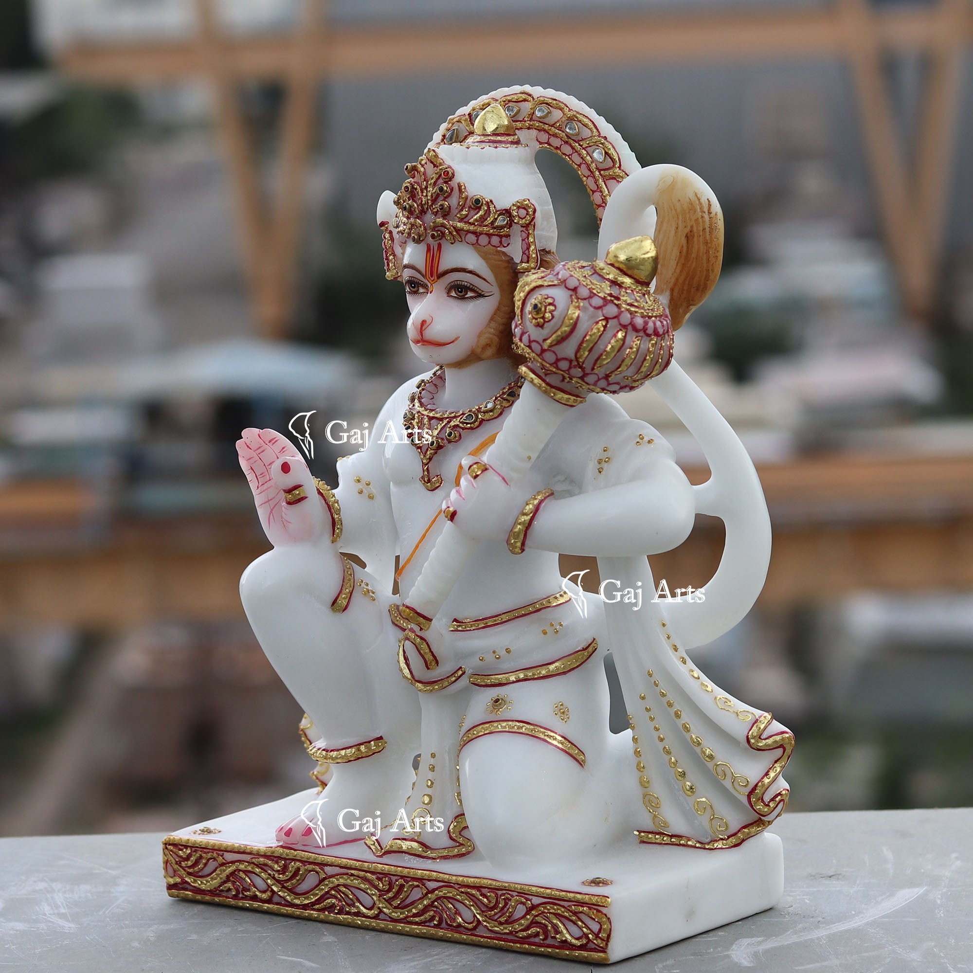 Ethiopia Marble Hanuman Ji Idol | 12 Inch