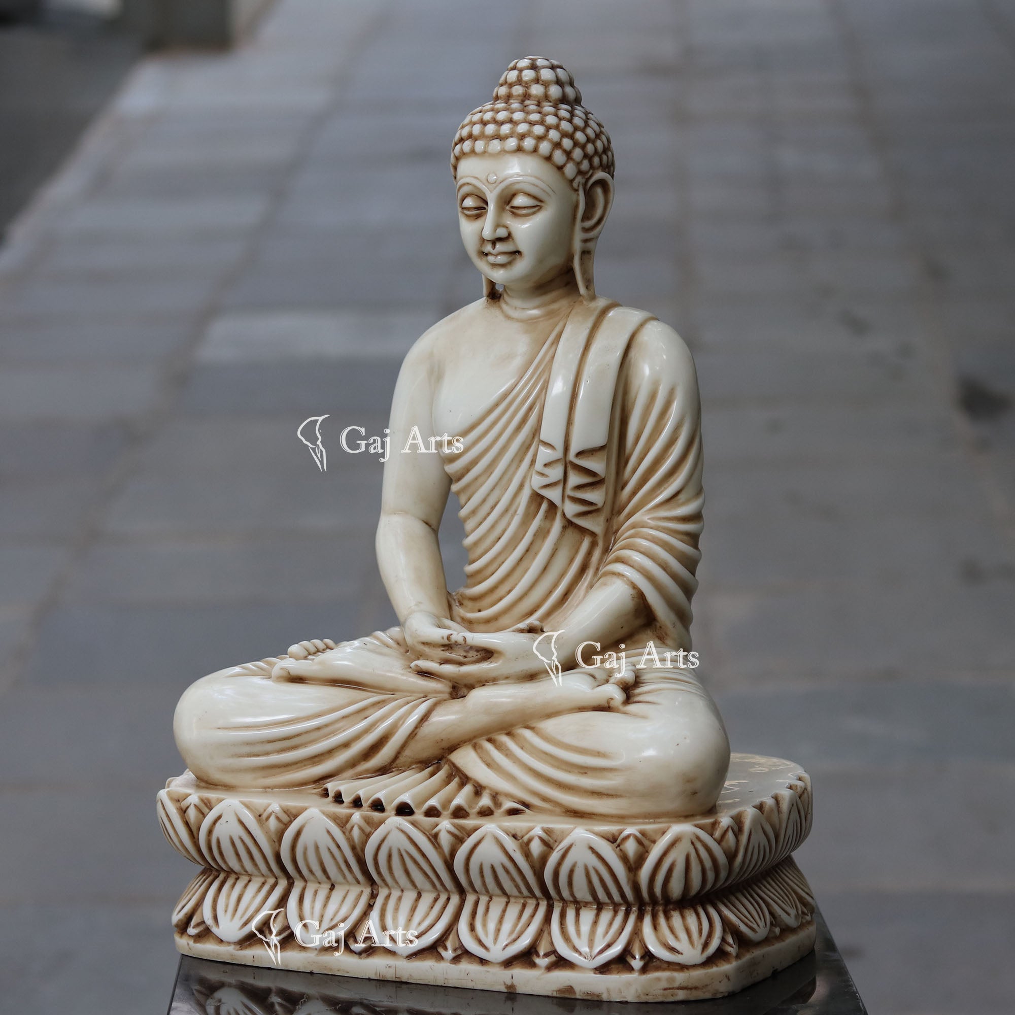 White Marble Buddha Statue | 24 Inch