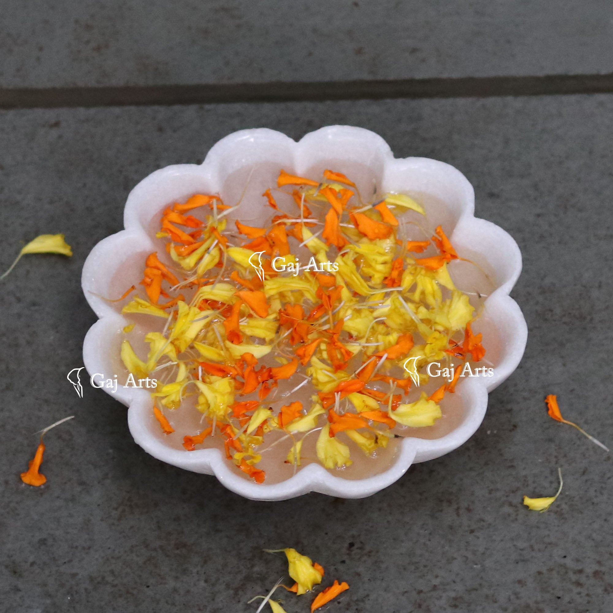 White Marble Blossom Bowl | 6 Inch