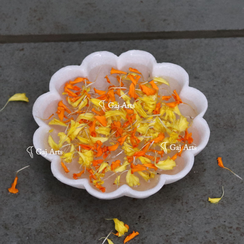 Marble Flower Bowl 6"