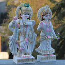 White Marble Ethiopia Radha Krishna Idol | 24 Inch