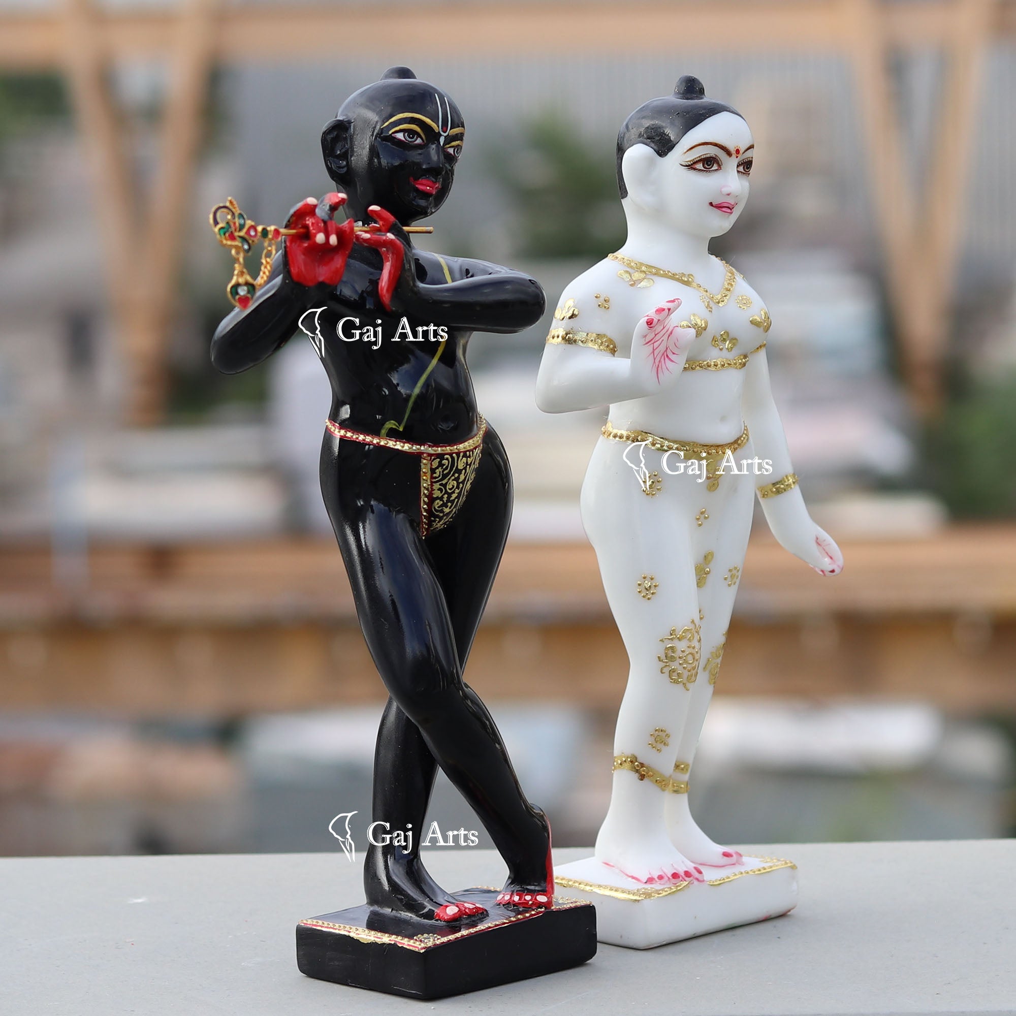 Rajasthan Black Marble Iskon Radha Krishna Idol | 12 Inch