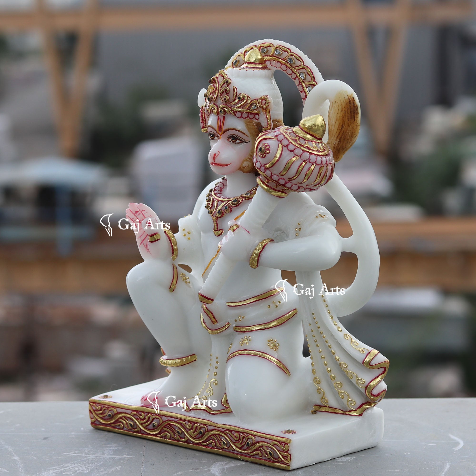 Ethiopia Marble Hanuman Ji Idol | 12 Inch