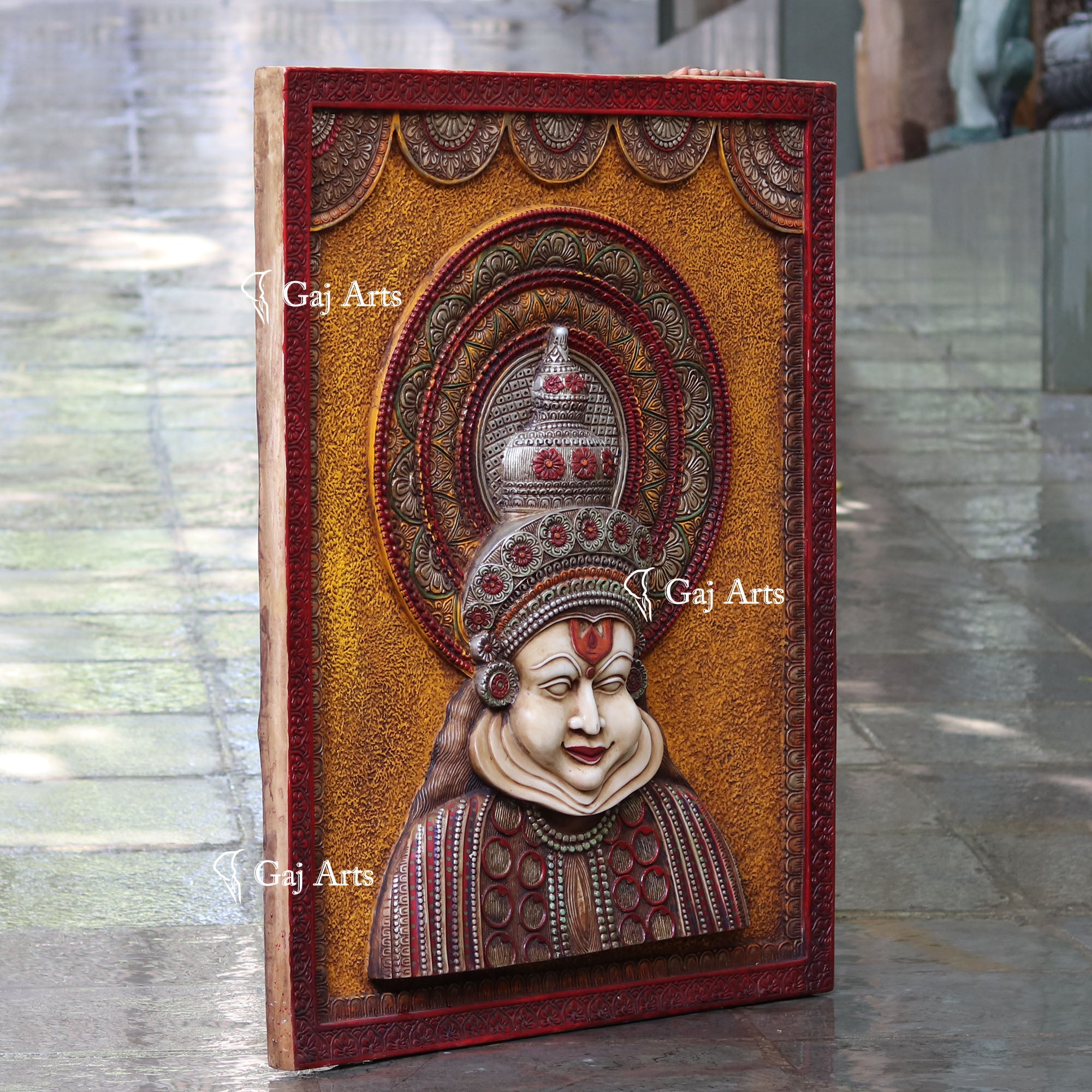 Antique Finish Kathakali Wall Panel | 48 Inch