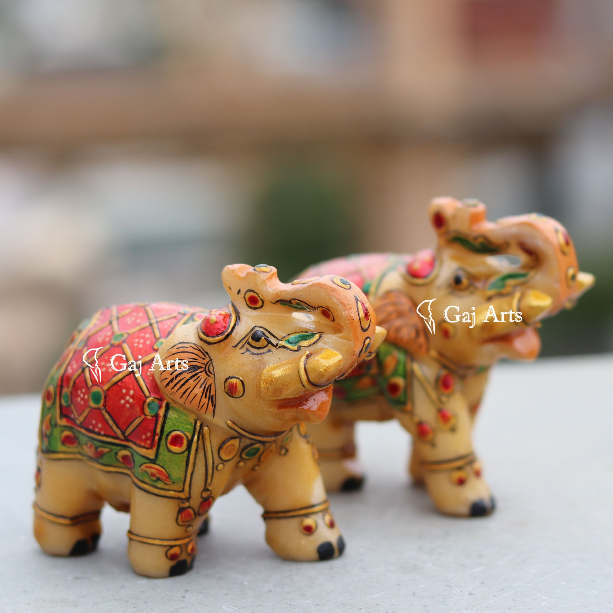 White Marble Elephant Idol | 3 Inch
