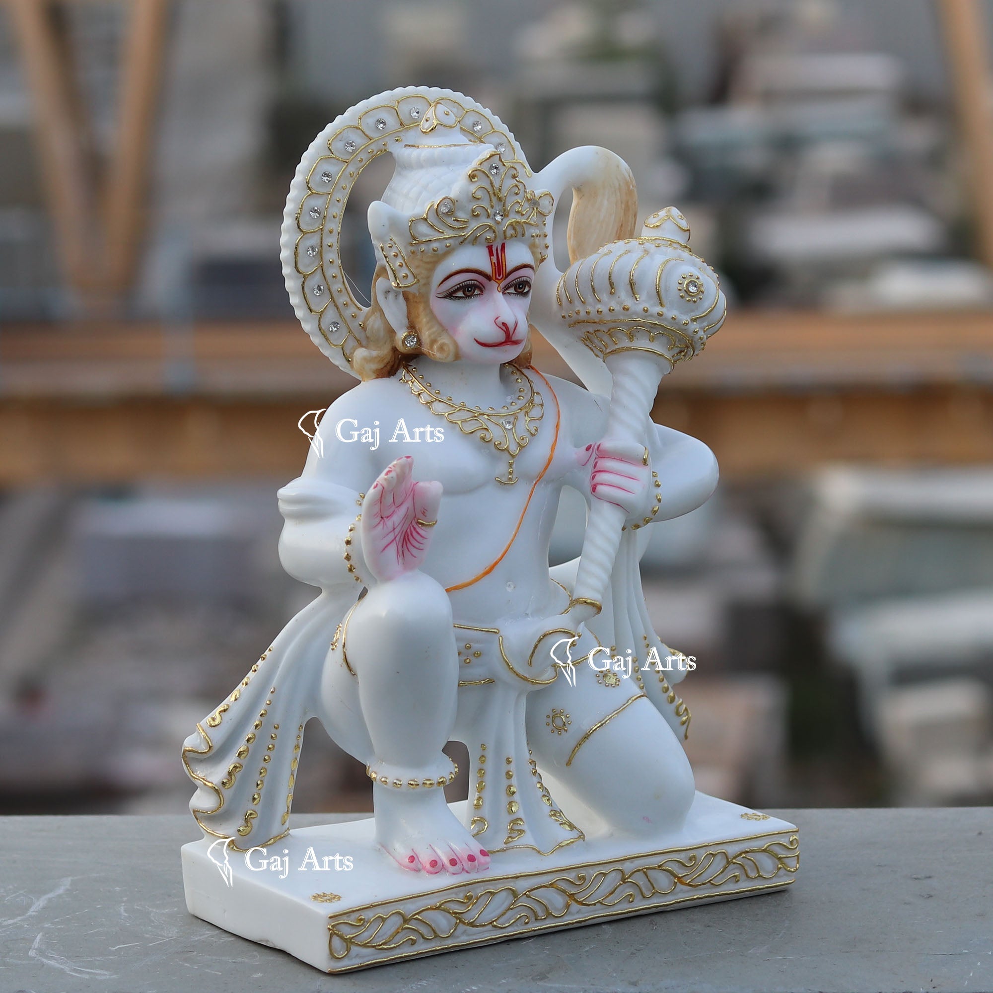 Ethiopia Marble Hanuman Ji Idol | 12 Inch