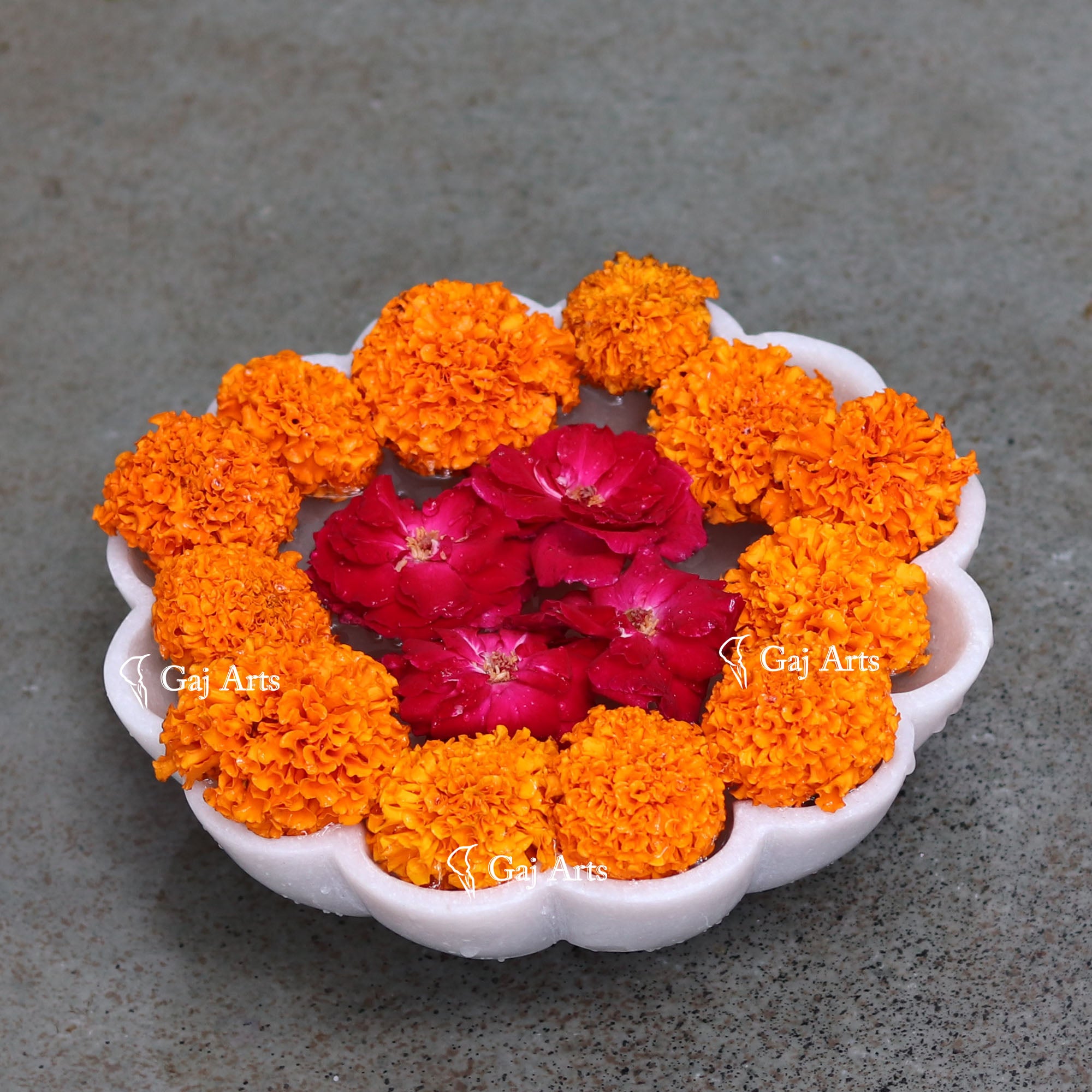 White Marble Classic Bloom Bowl | 8 Inch
