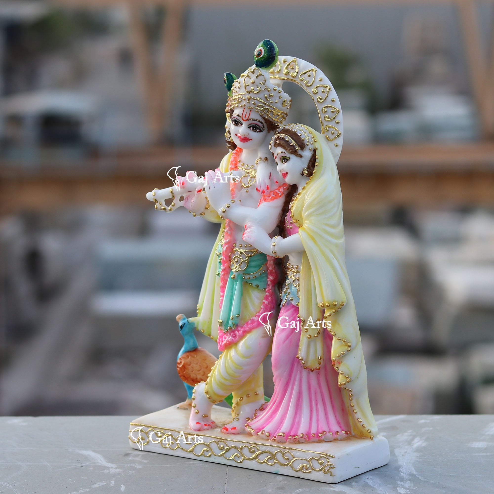 White Marble Ethiopia Radha Krishna Jodi | 12 Inch