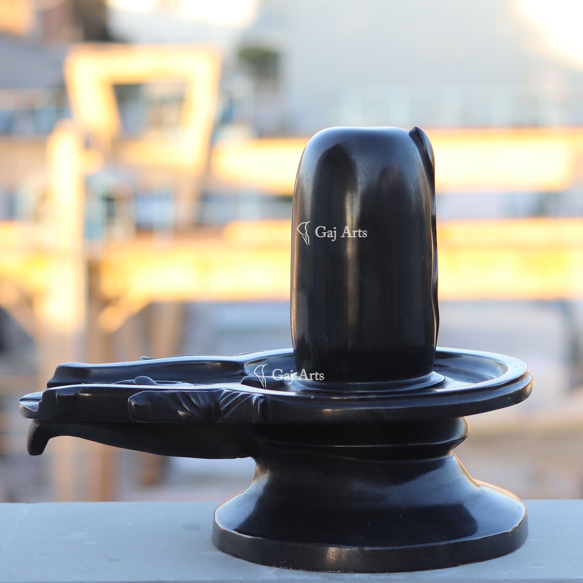 Rajasthan Black Marble Shivling | 12 Inch