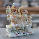 White Marble Shiv Parivar Idol | 7 Inch