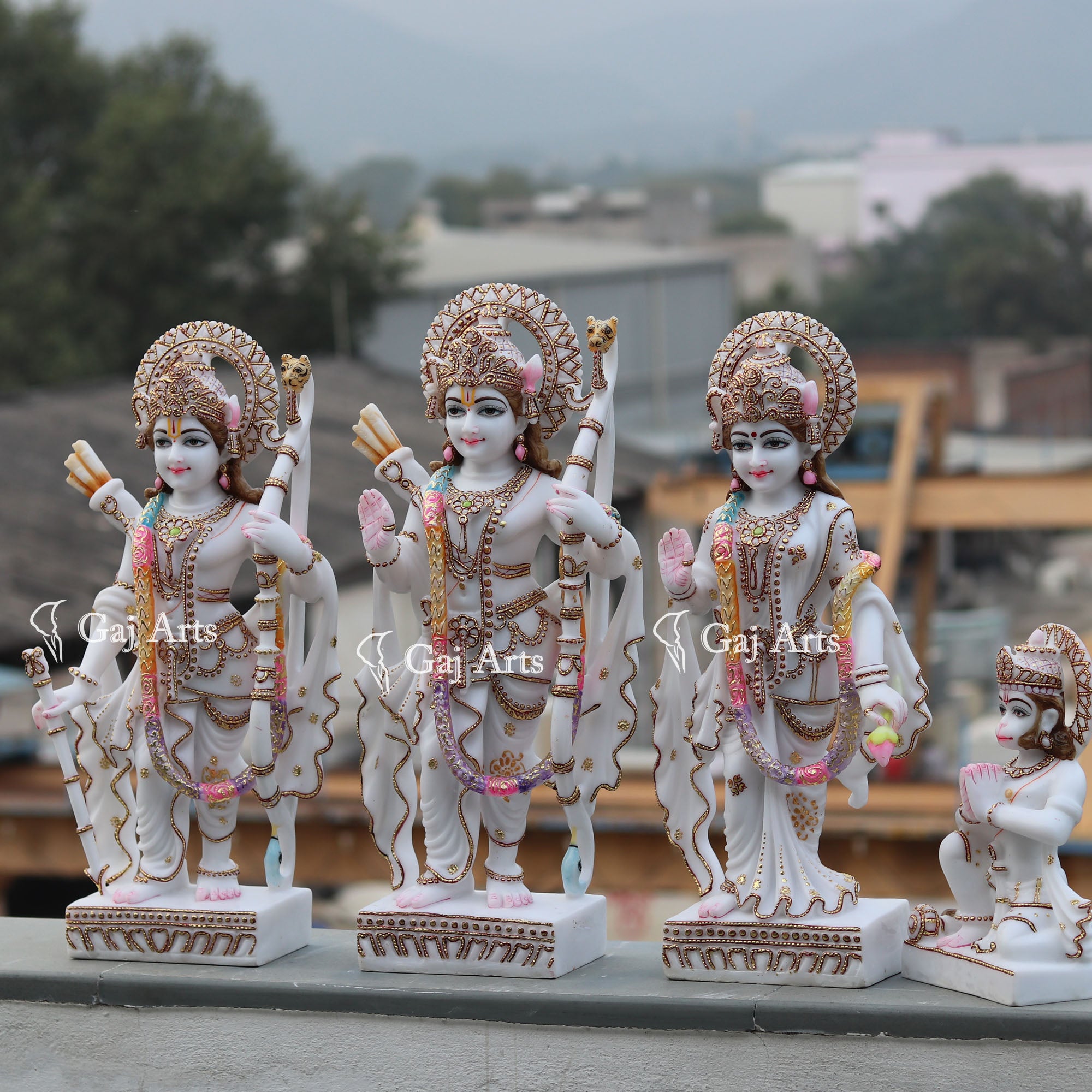 Marble Ethiopia Ram Jodi Idol | 24 Inch