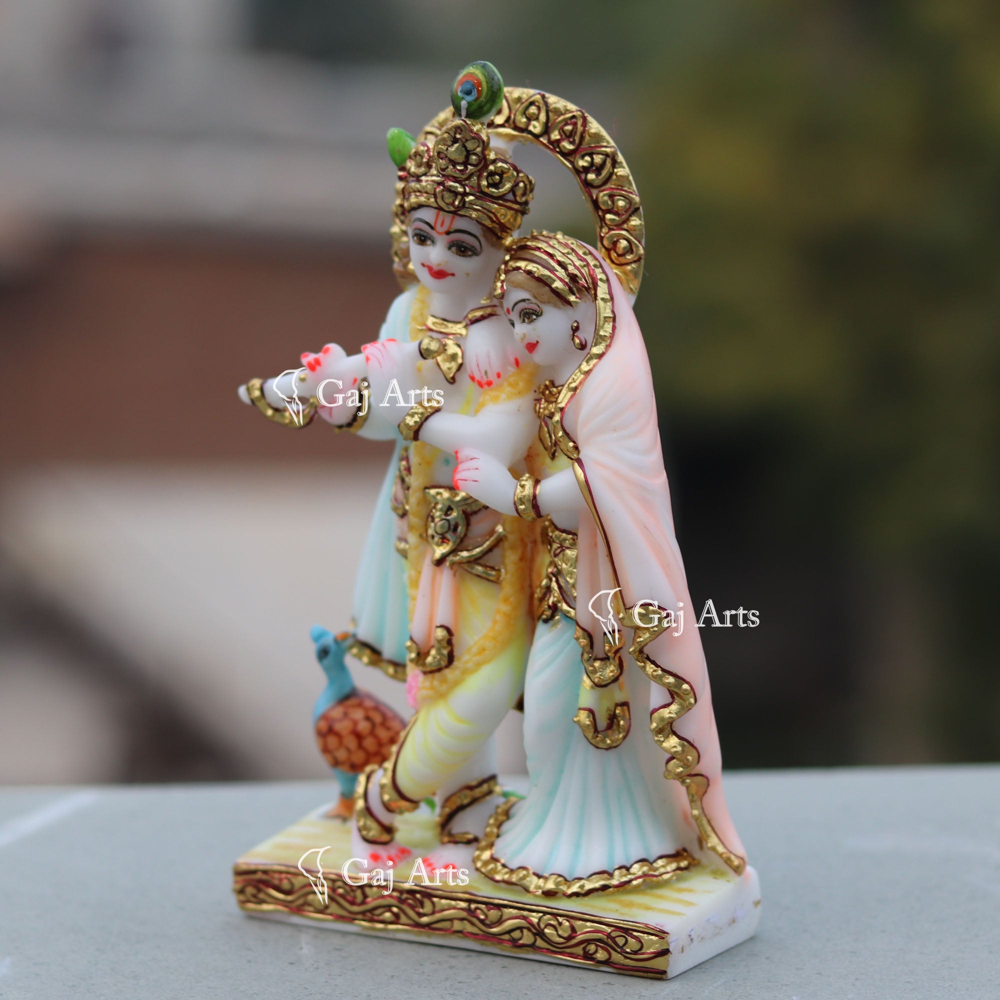 White Marble Radha Krishna Jodi | 7 Inch